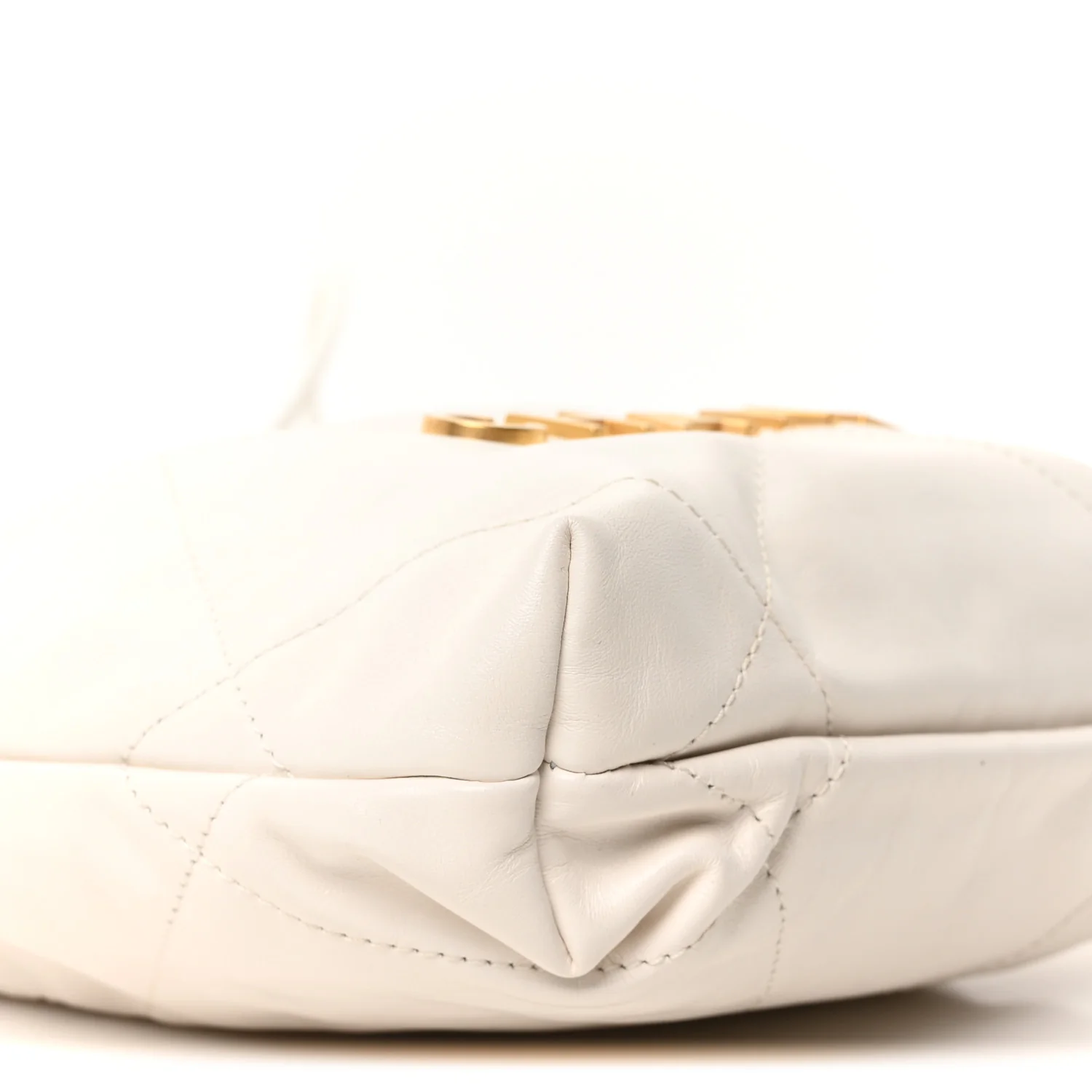 Shiny Calfskin Quilted Mini Chanel 22 White - Top Club