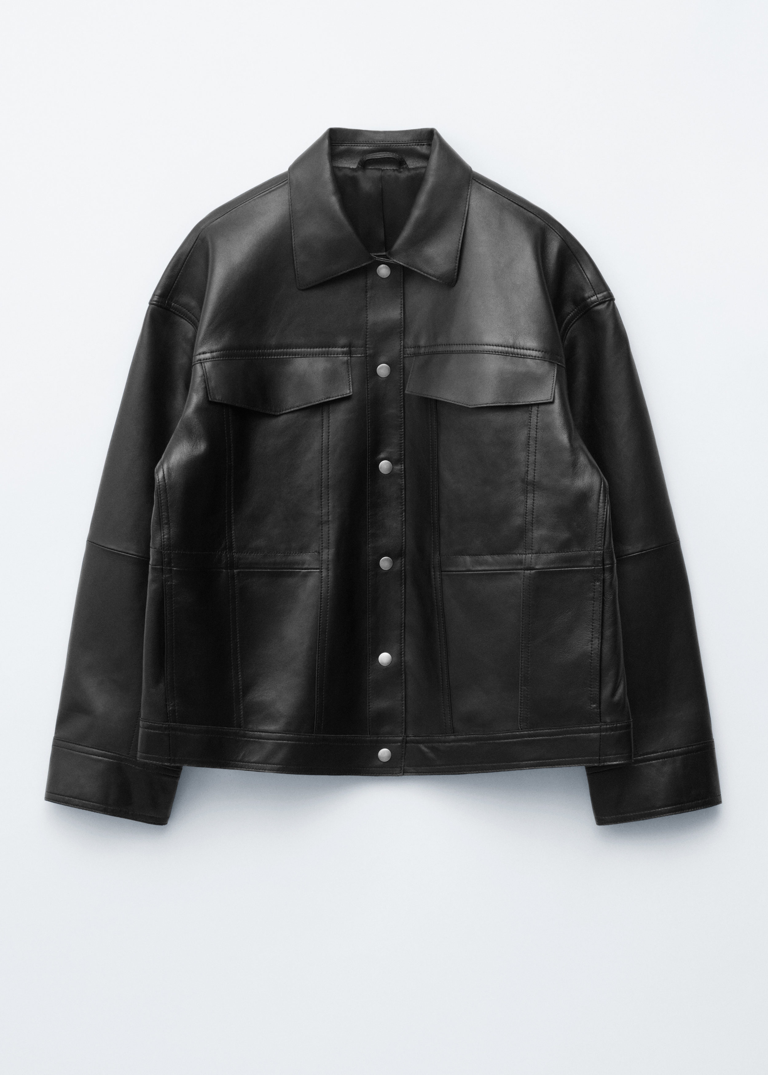 & Other Stories DRAWSTRING-WAIST LEATHER JACKET