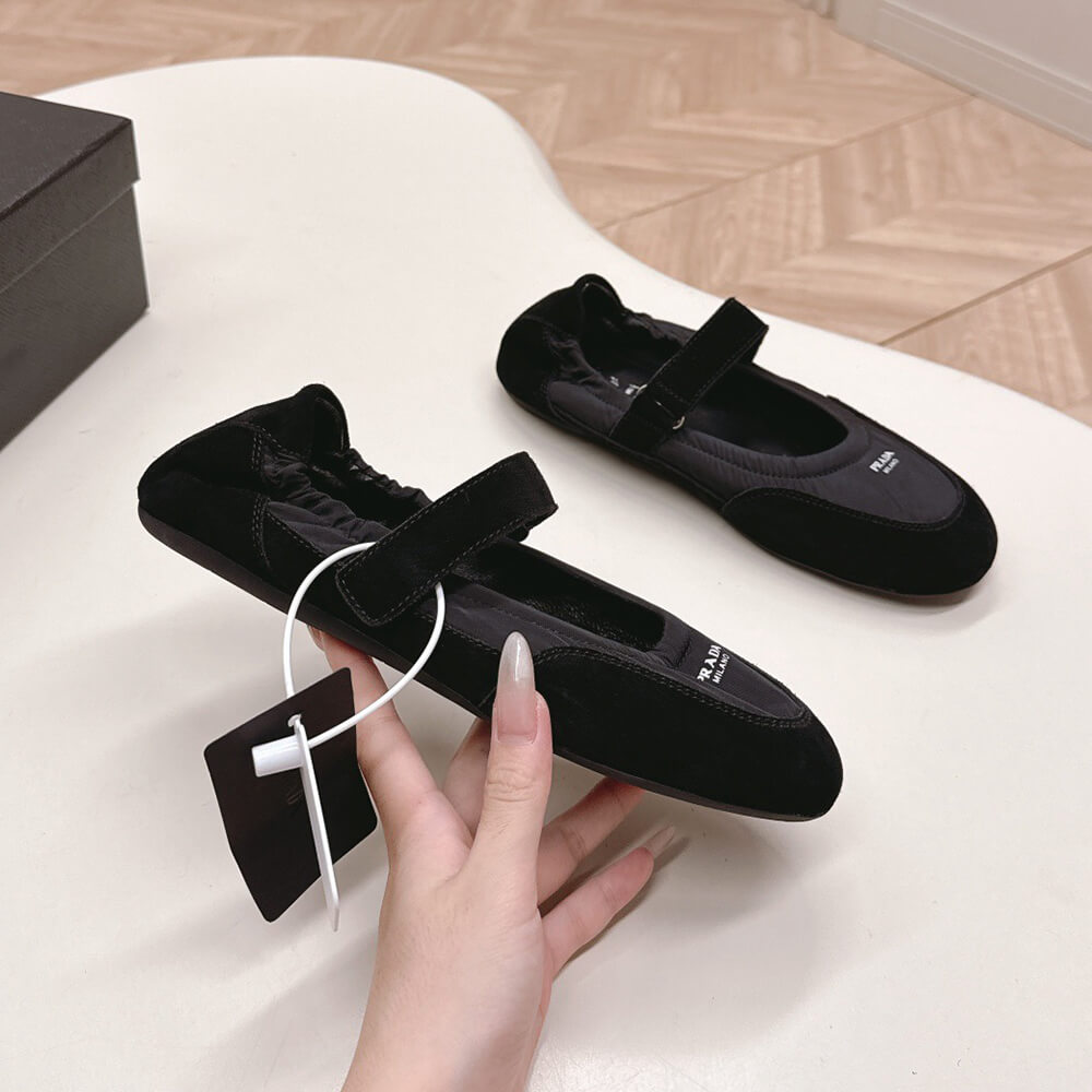 PRADA Re-Nylon and suede ballet flats - Top Club