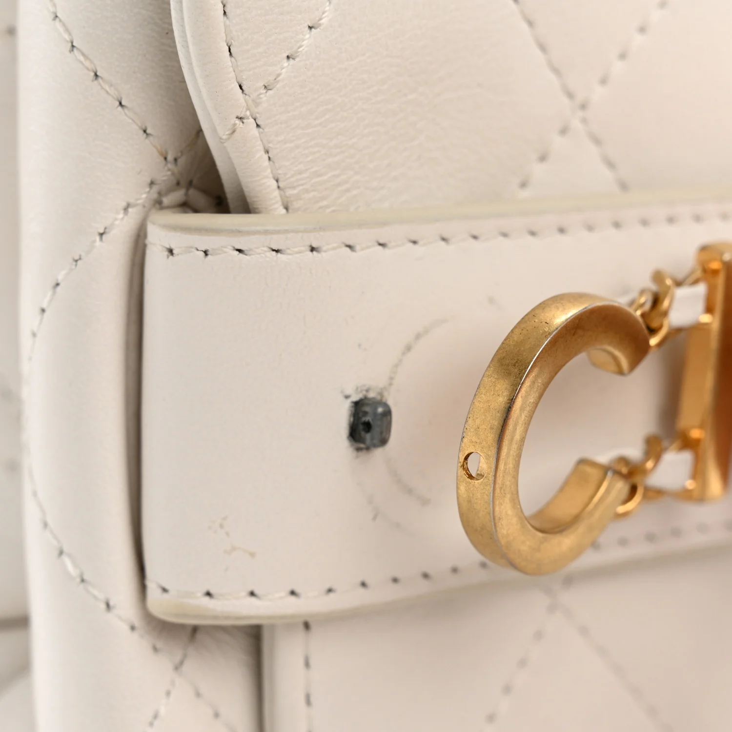 Calfskin Quilted Small Enchained Flap White - Top Club