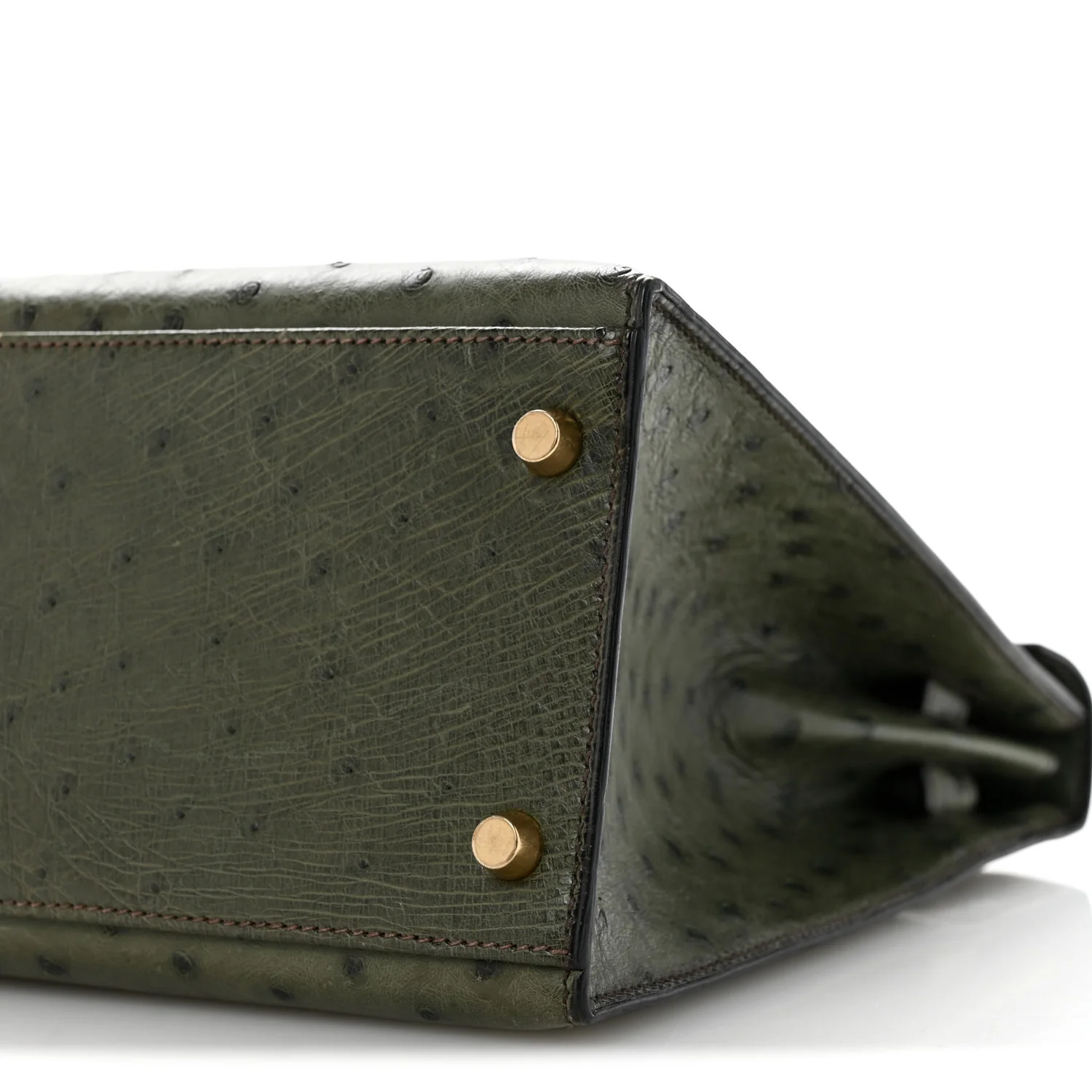 Ostrich Kelly Sellier 32 Vert Olive - Top Club