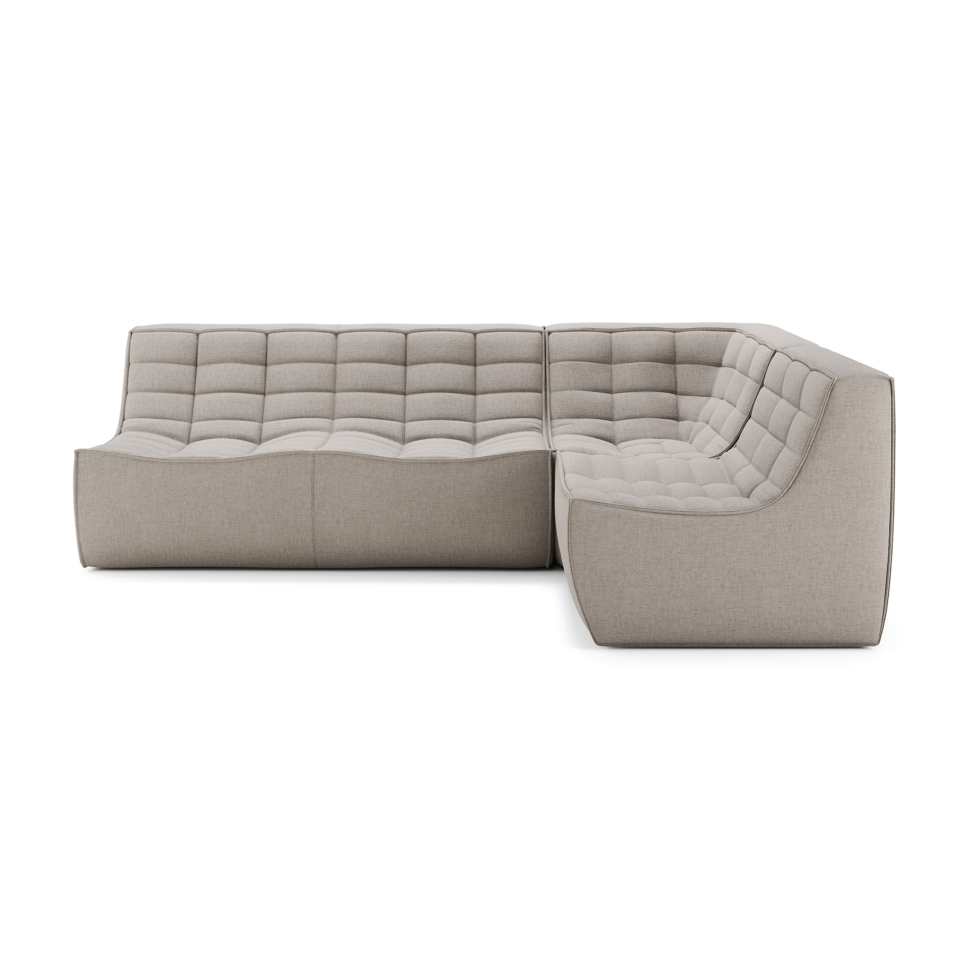 Modulaire bank N701 ecru set 1+2 seat  90° recht hoek