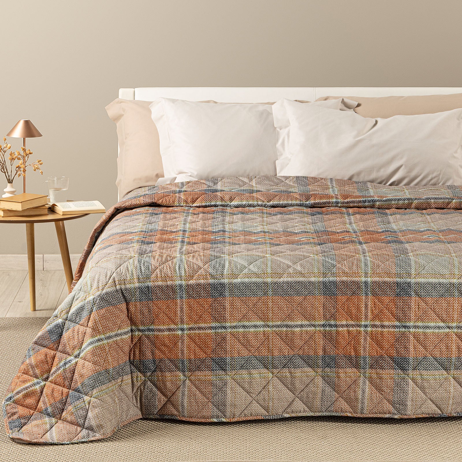 Copriletto Trapuntato In Microfibra Hilton Singolo Ambra Modern