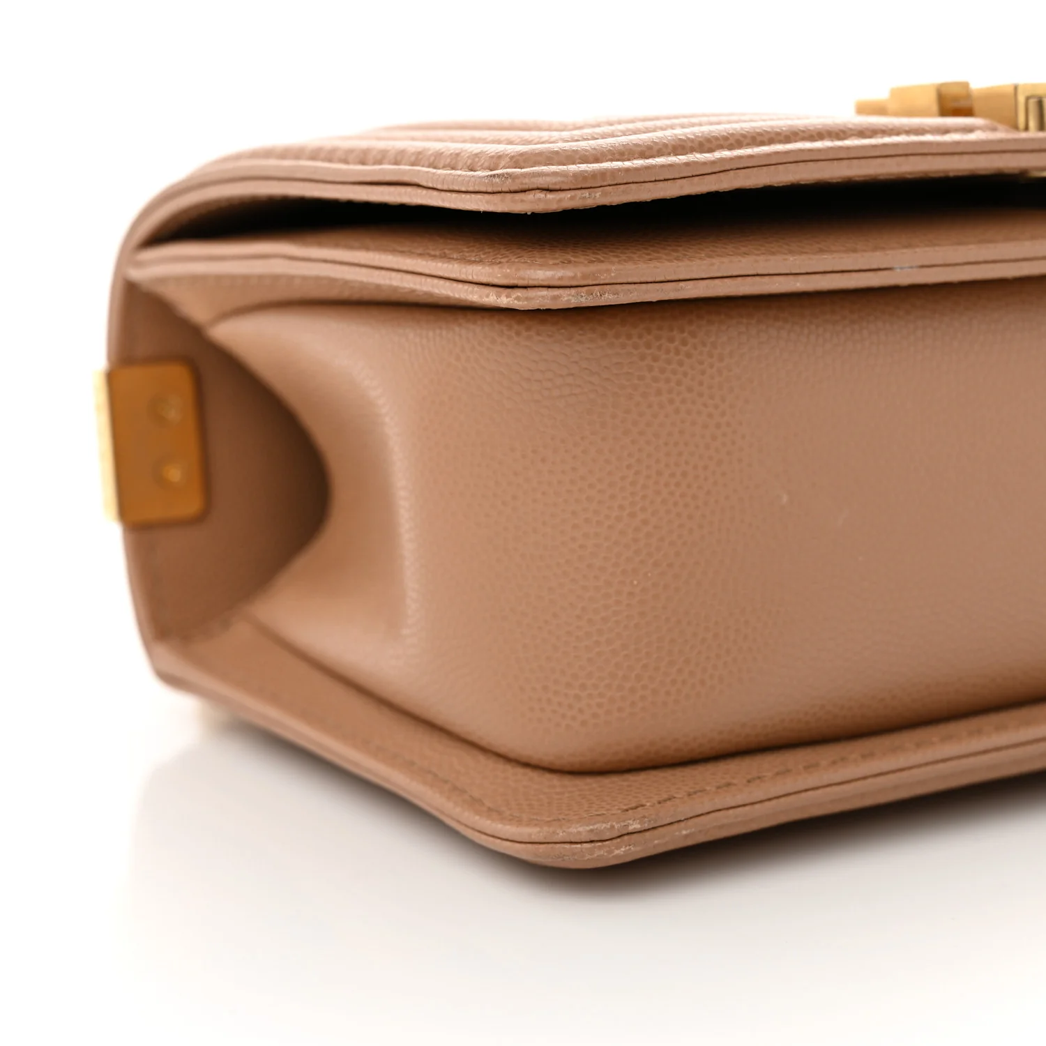 Caviar Quilted Small Top Handle Boy Flap Beige - Top Club