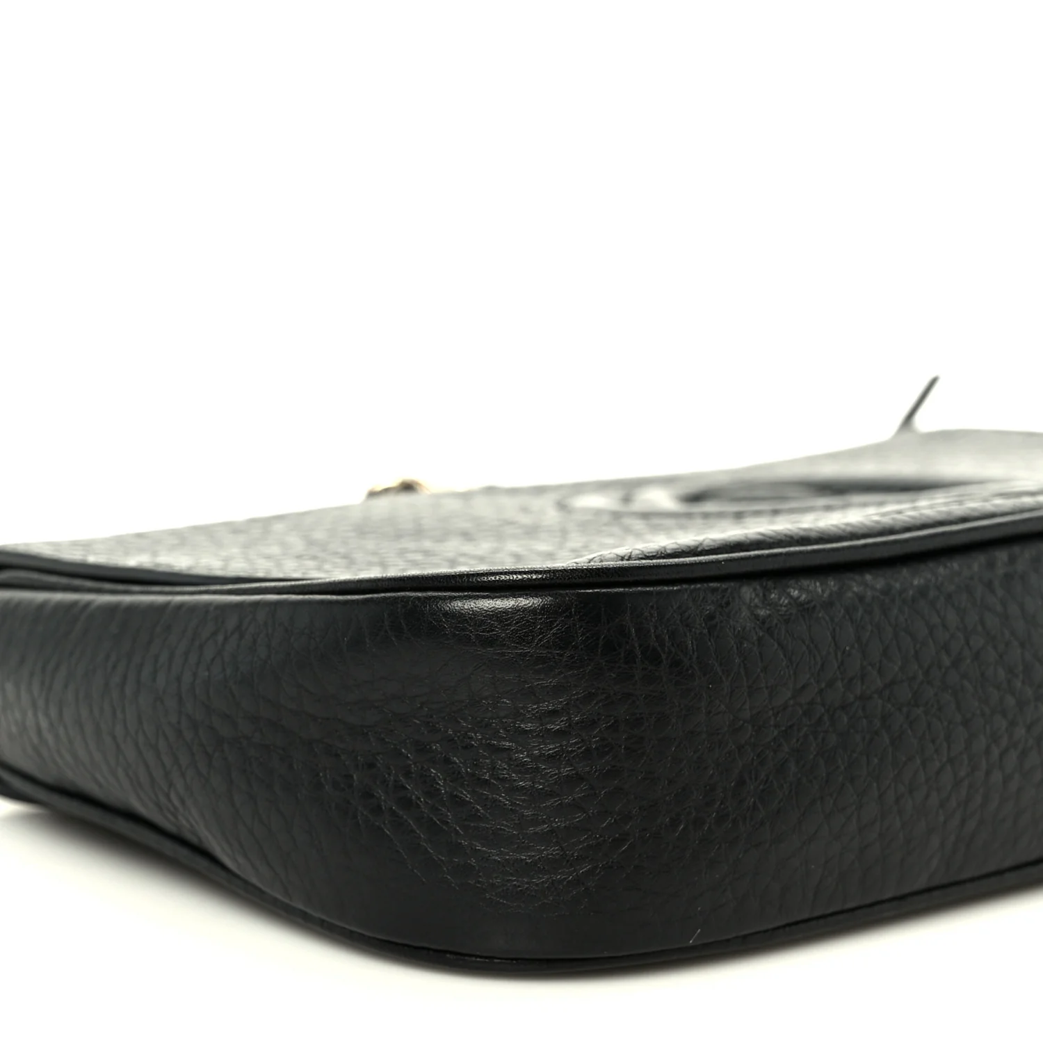 Pebbled Calfskin Medium Soho Flap Crossbody Black - Top Club