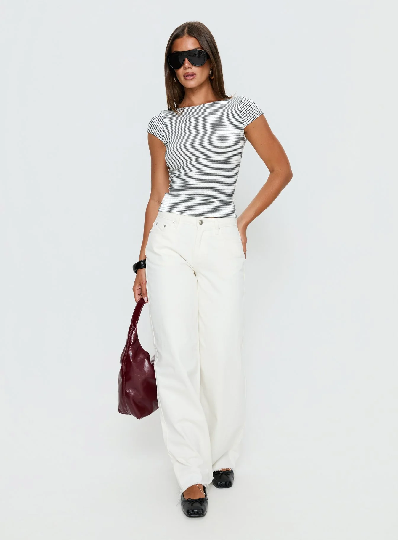 Darla Low Rise Straight Leg Jean White