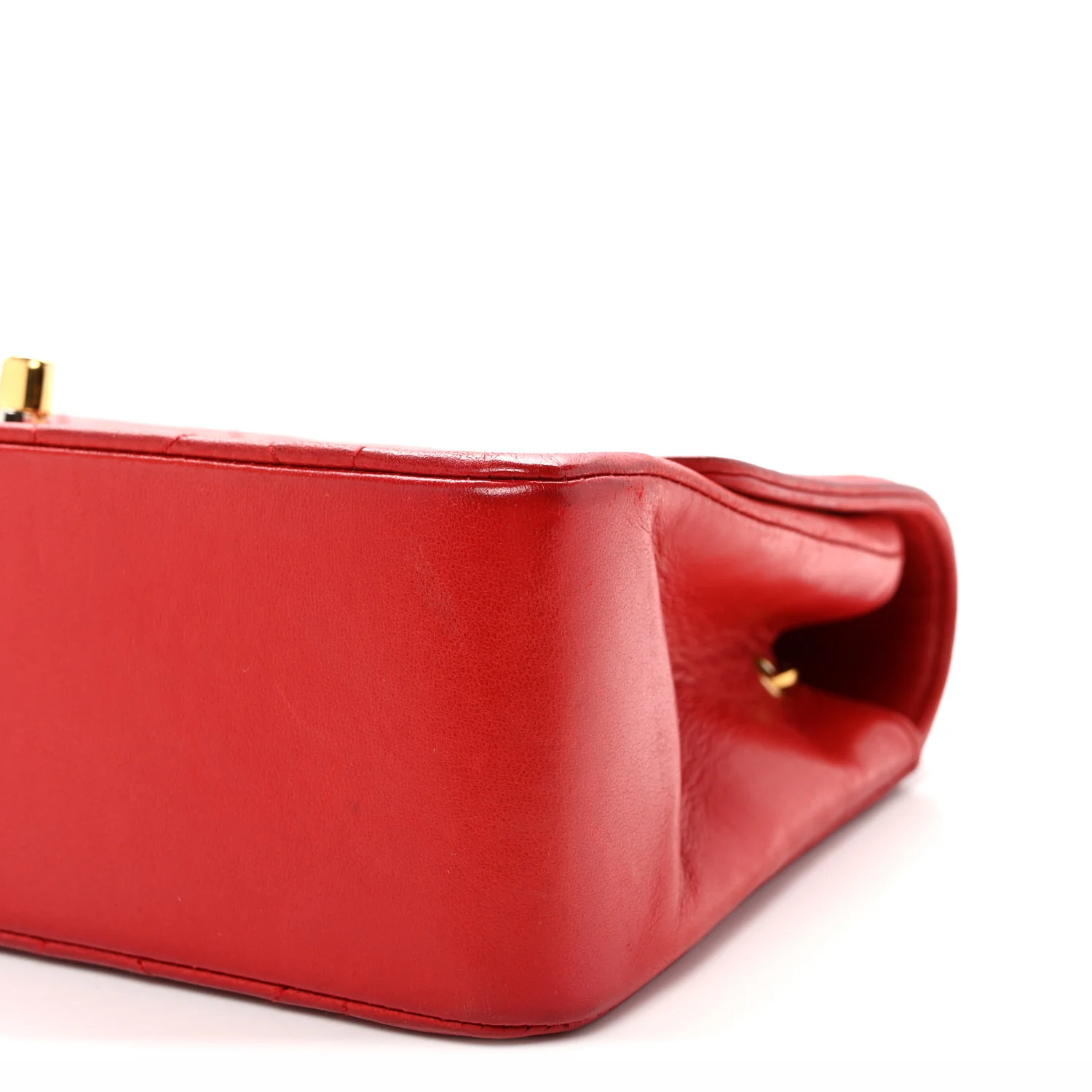 Lambskin Quilted Small Single Flap Red - Top Club