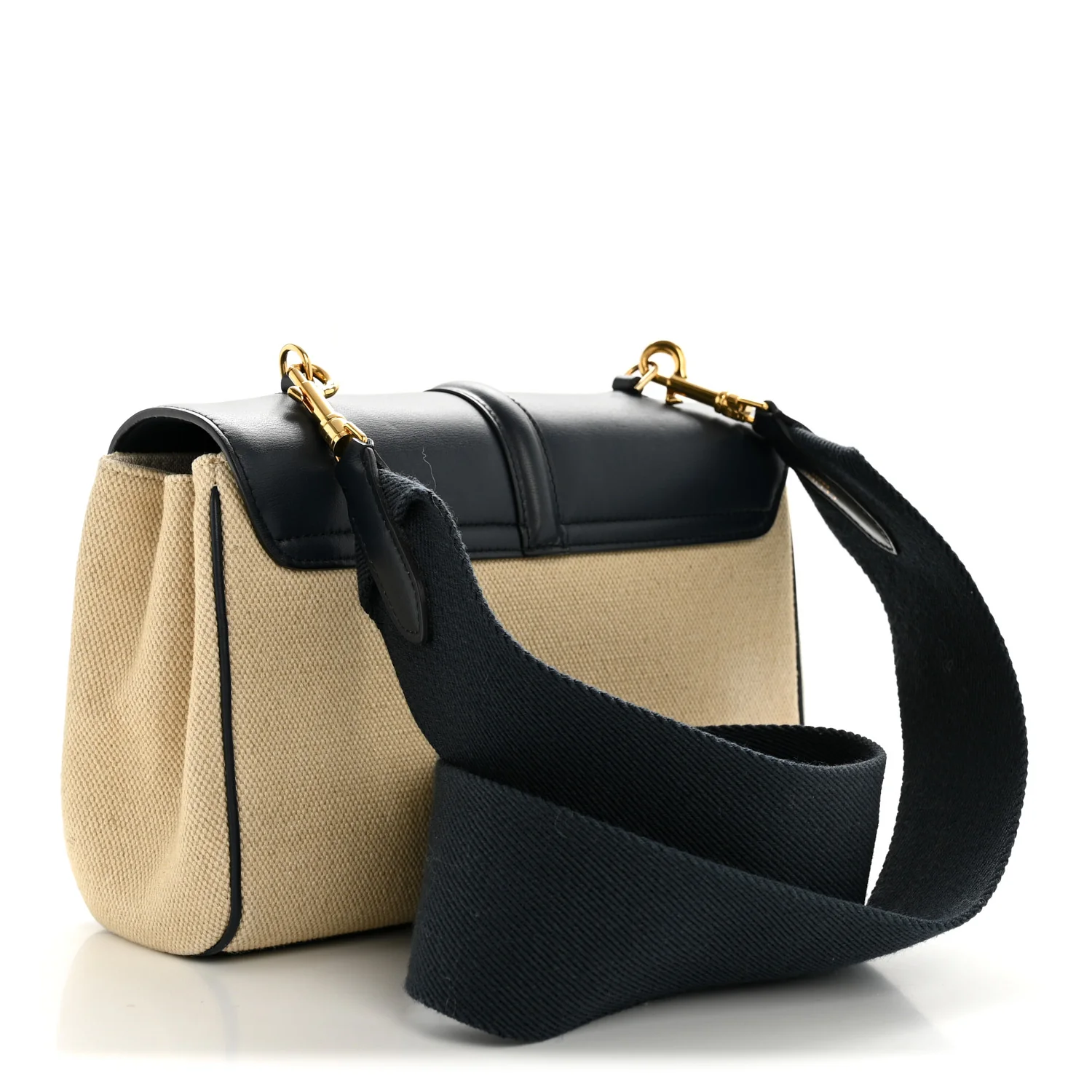 Canvas Calfskin Teen Soft 16 Shoulder Bag Vanilla Navy - Top Club