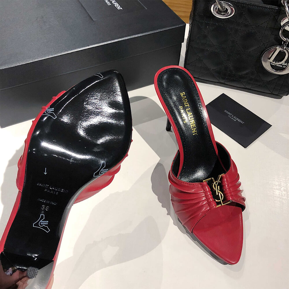YSL  BABYLONE MULES IN SMOOTH LEATHER - Top Club