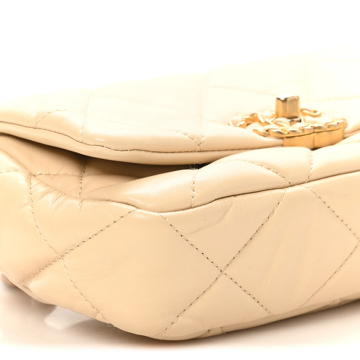 Goatskin Quilted 19 Waist Bag Light Beige - Top Club