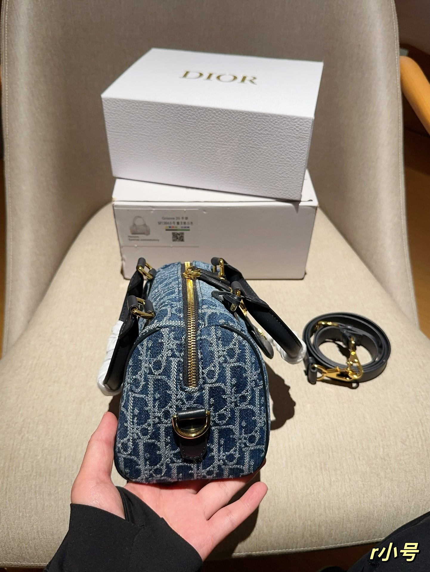 D Groove 20Denim Oblique denim bag - Top Club