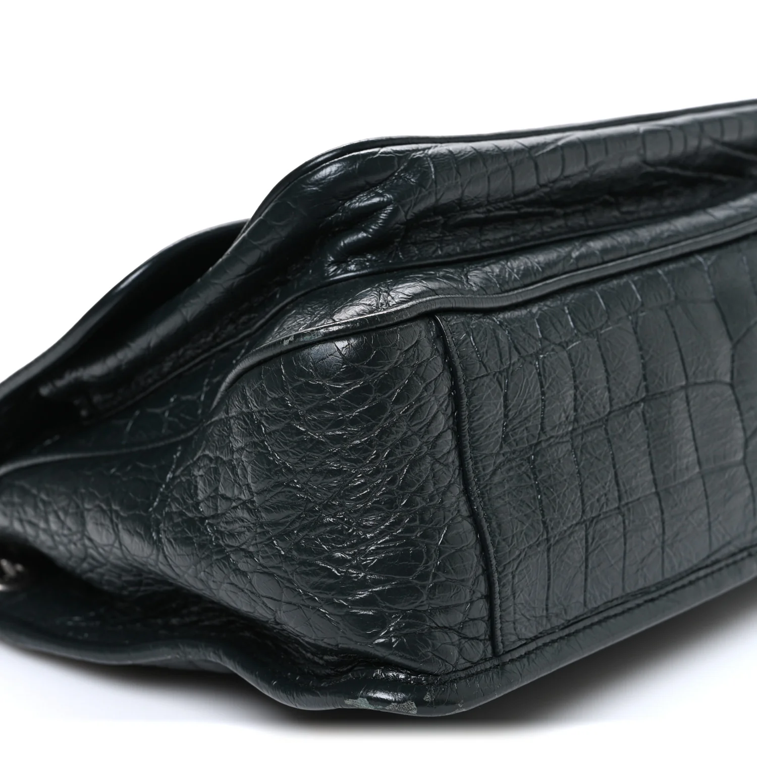Crocodile Embossed Calfskin Monogram Medium Niki Chain Satchel Algea - Top Club
