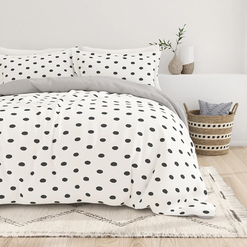 Painted Polkadot Pattern 3-Piece Reversible Duvet Cover Set (Sale)
