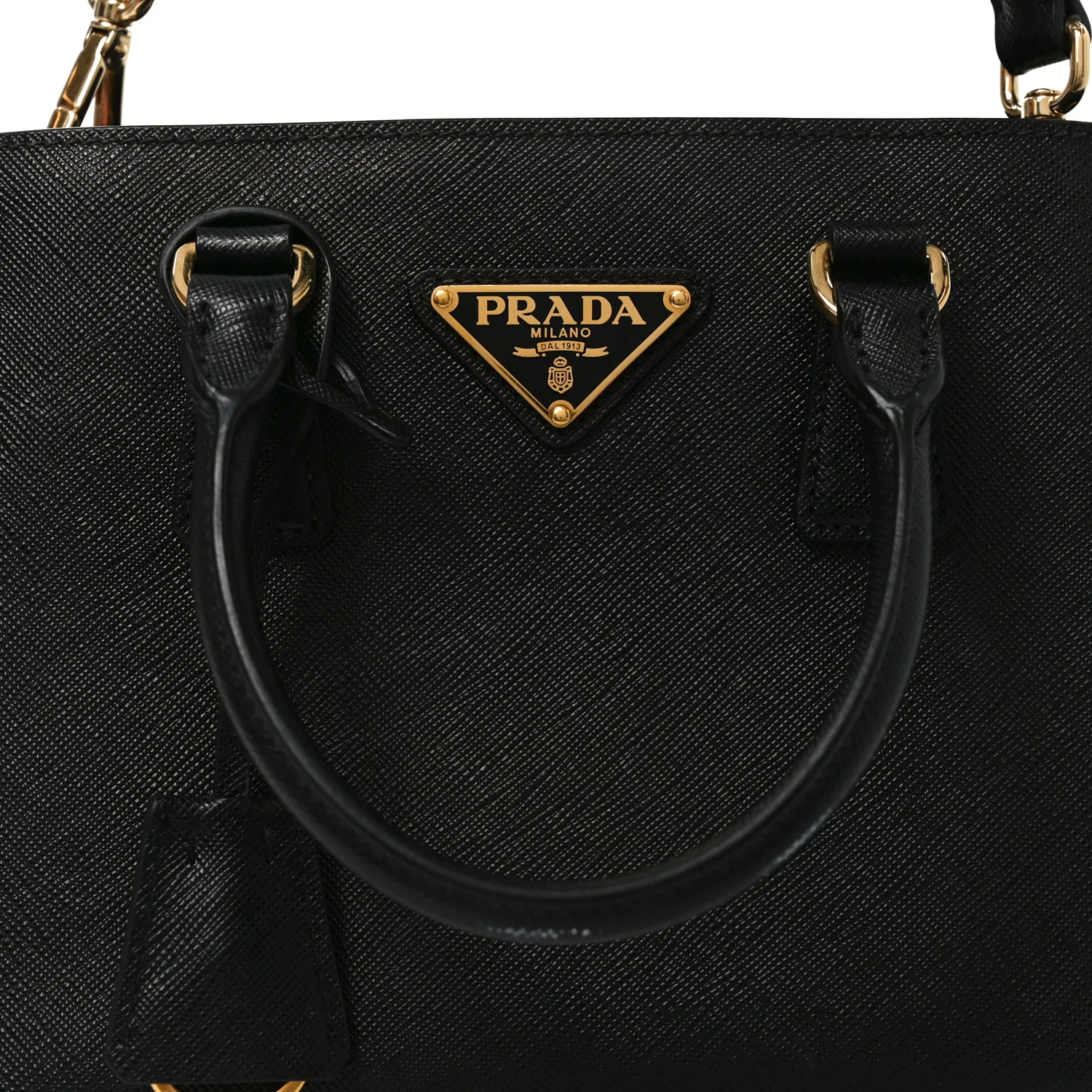 Saffiano Lux Micro Galleria Shoulder Bag Black - Top Club
