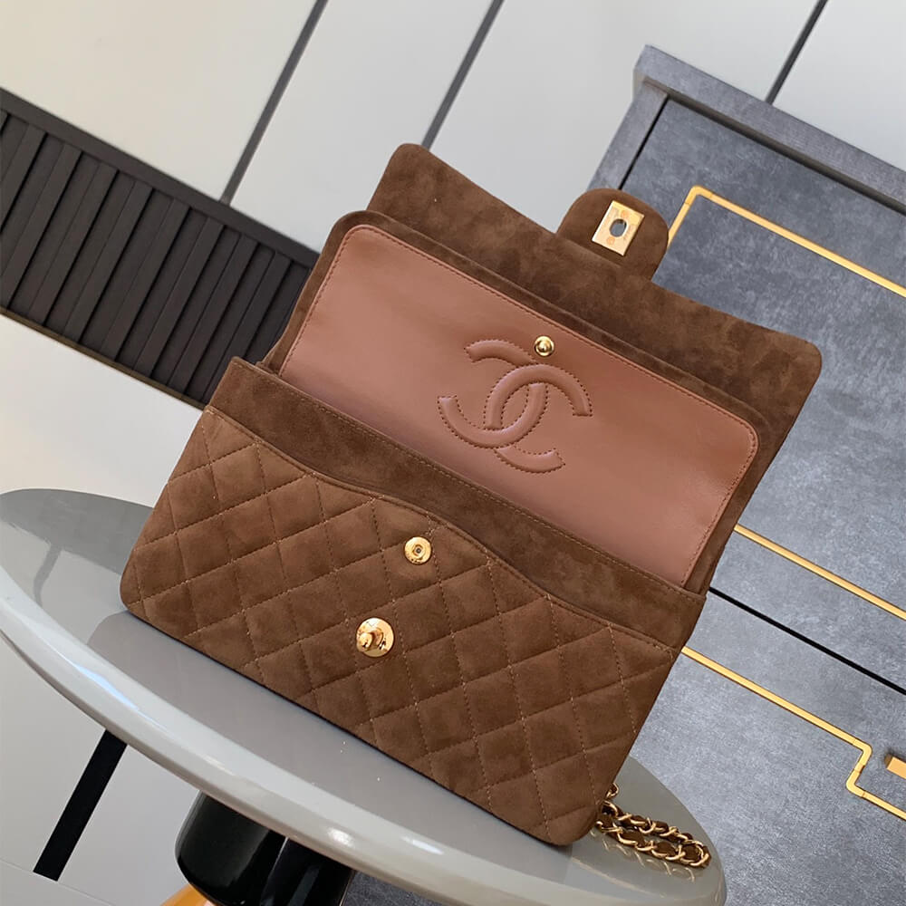 CHANEL Suede Classic Double Flap Handbag(HIGH-END GRADE) - Top Club