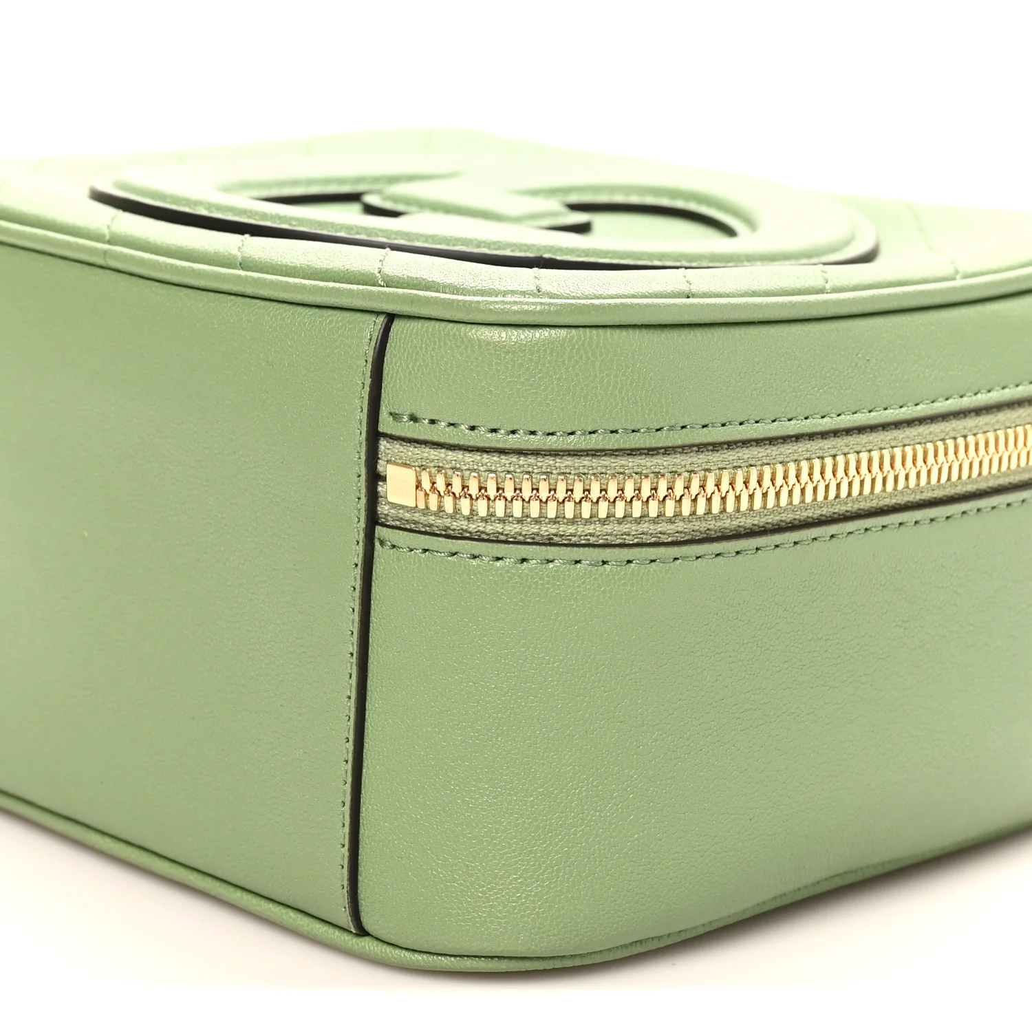 Sakai Be Green Calfskin Diagonal Stitched Small Blondie Shoulder Bag Light Green - Top Club