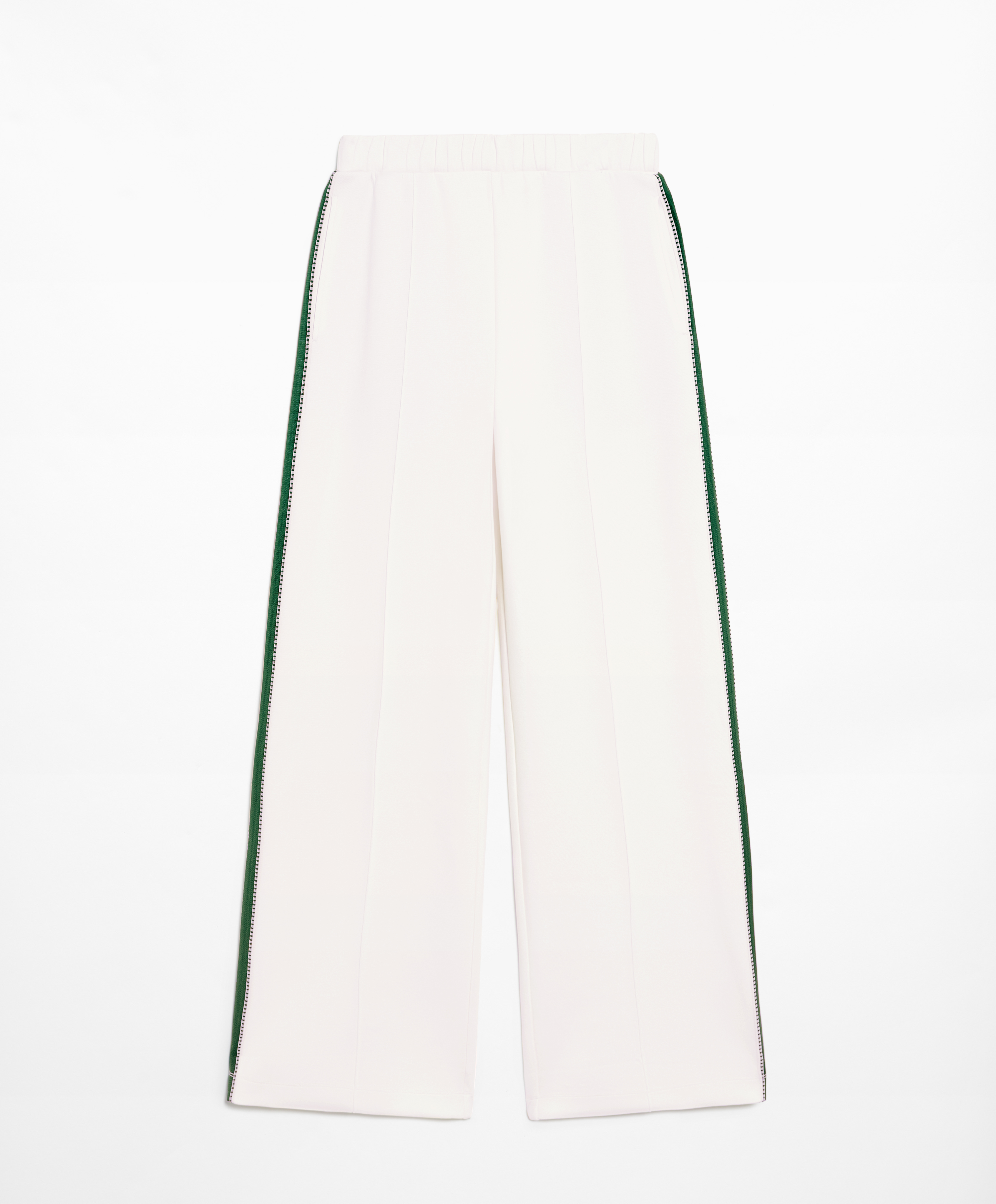 OYSHO Cotton blend piqué straight-leg trousers