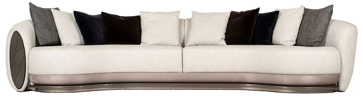 Luxury sofa gray / dark brown / bronze 370 x 103 x H. 76 cm - Living room sofa - Hotel sofa - Living room furniture - Hotel furniture - Luxury furniture - Luxury collection