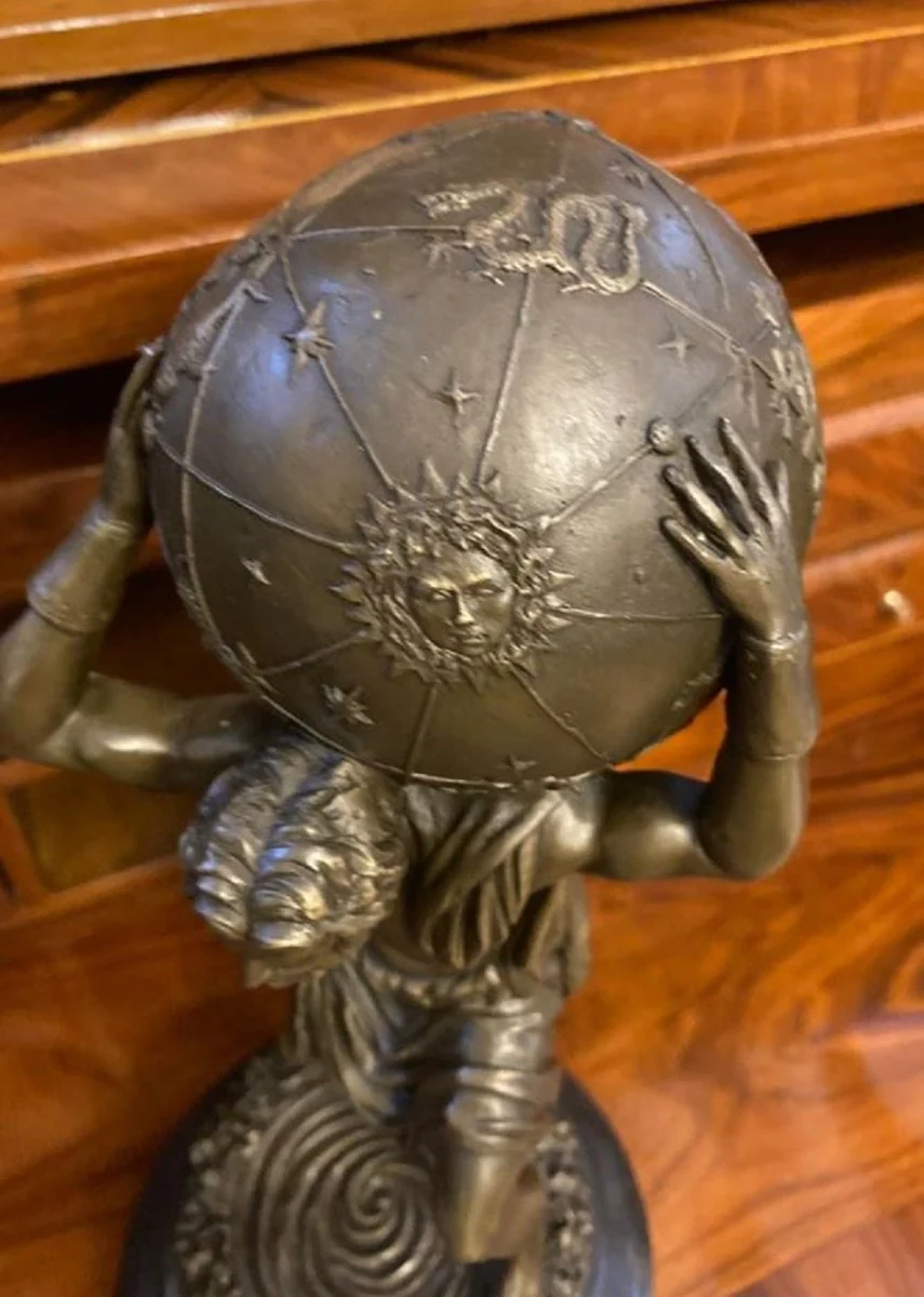 Art Nouveau bronze sculpture man with ball bronze / black 14 x 14 x H. 33 cm - bronze figure - decorative figure - desk decoration - decorative accessories - luxury decoration