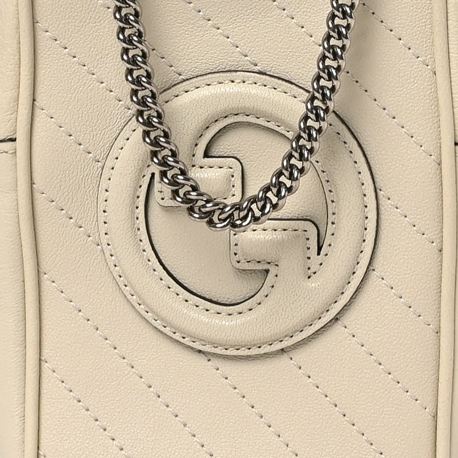 Sakai Be Green Calfskin Diagonal Stitched Mini Blondie Vertical Shoulder Bag Mystic White - Top Club