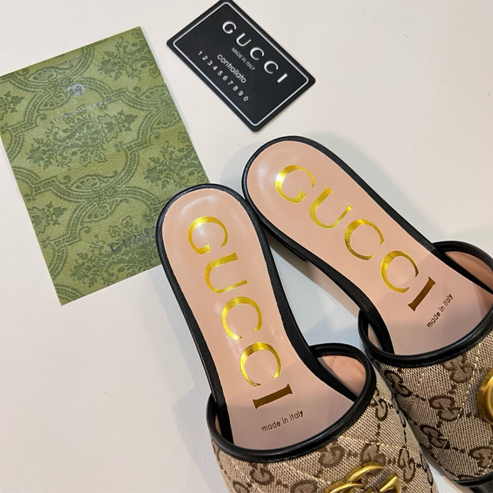 GUCCI Jolie GG Canvas Slides - Top Club