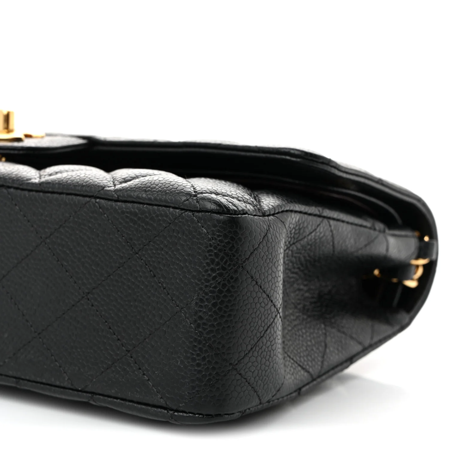 Caviar Quilted Medium Double Flap Black - Top Club
