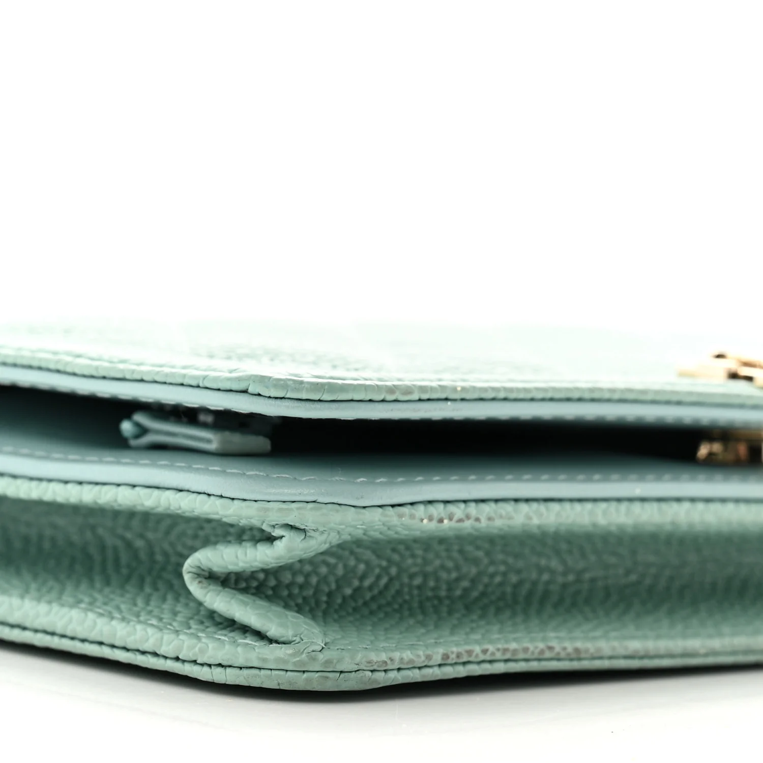 Caviar Quilted Boy Wallet On Chain WOC Light Blue - Top Club