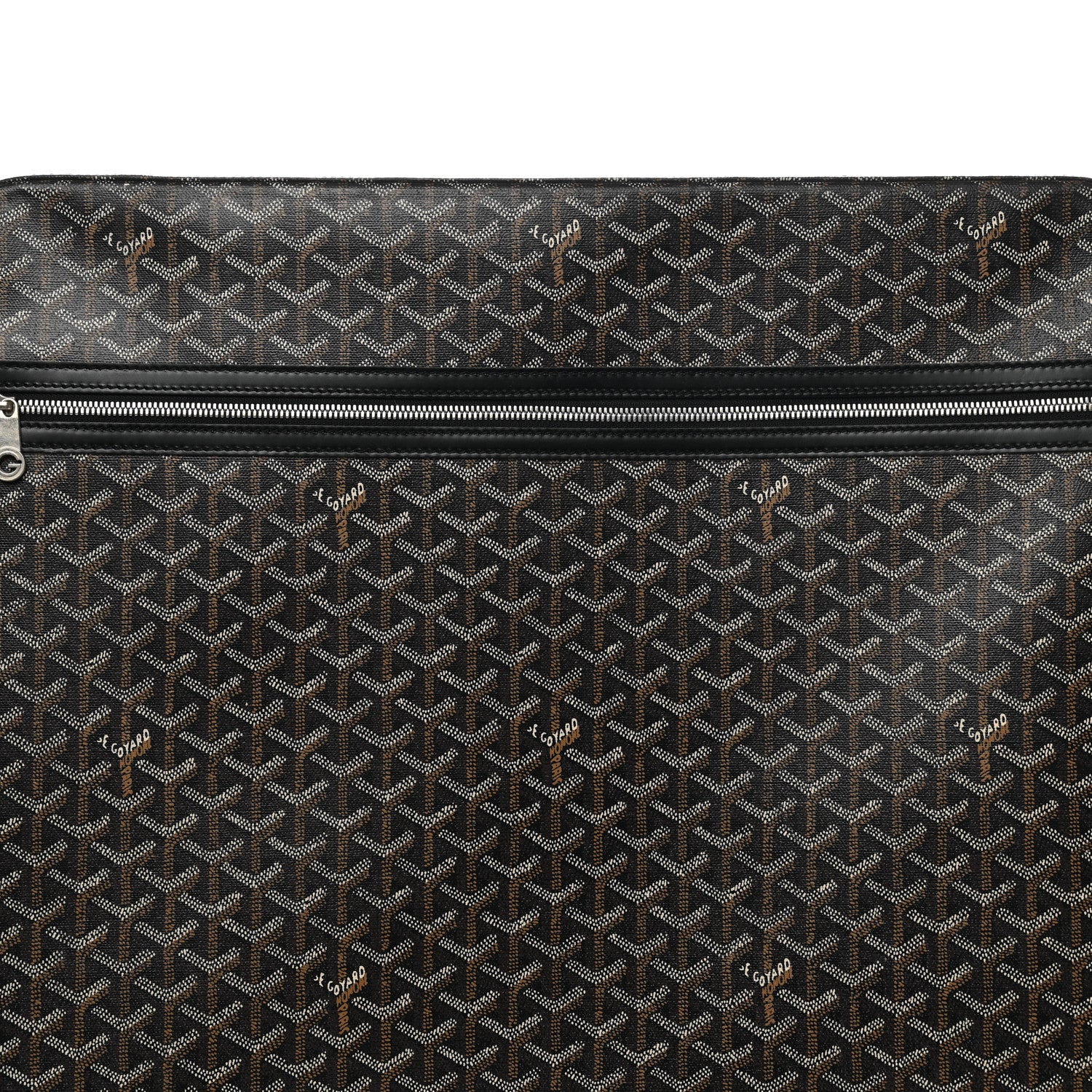 Goyardine Trolley Rolling Suitcase MM Black - Top Club