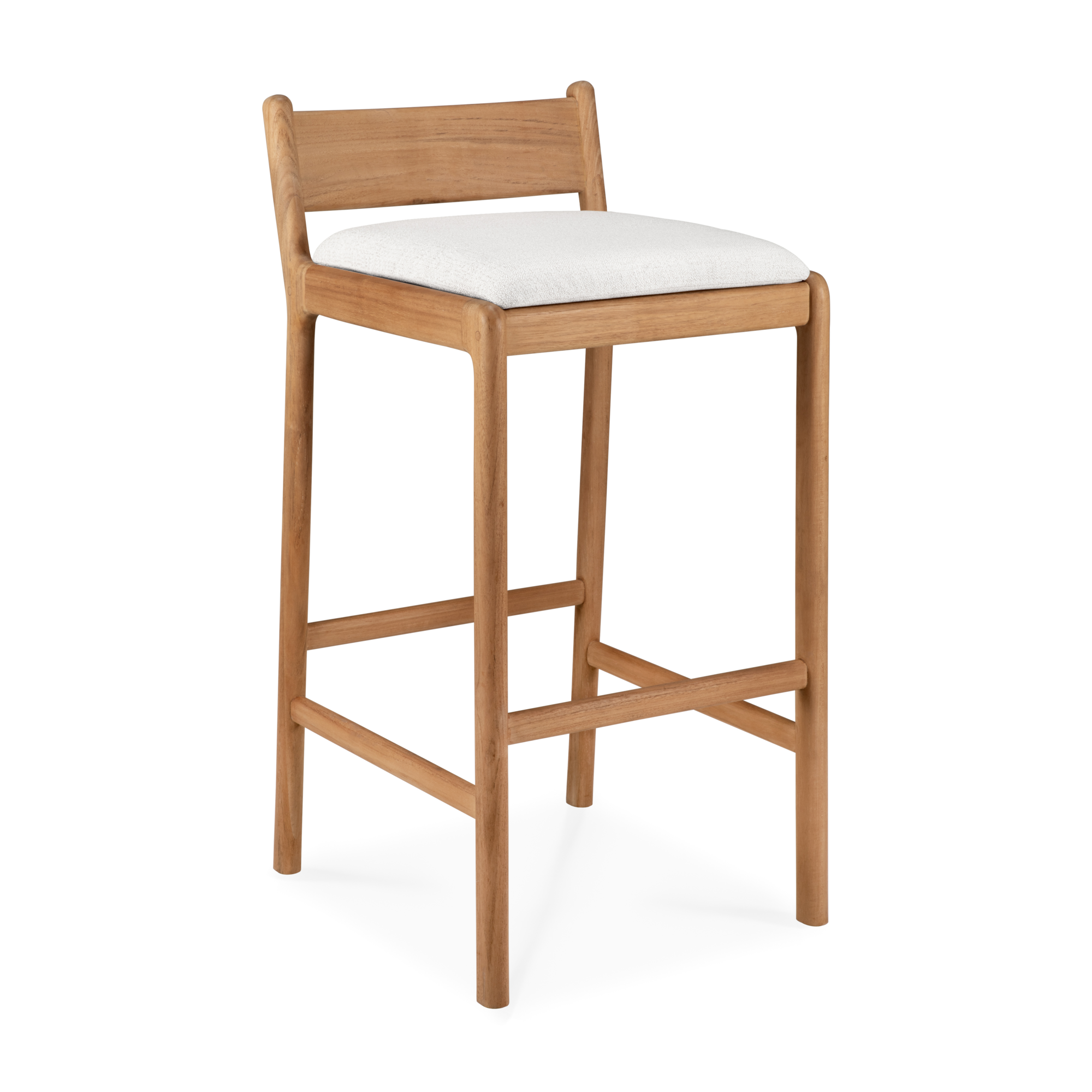 Barkruk Jack outdoor teak off-white kussen