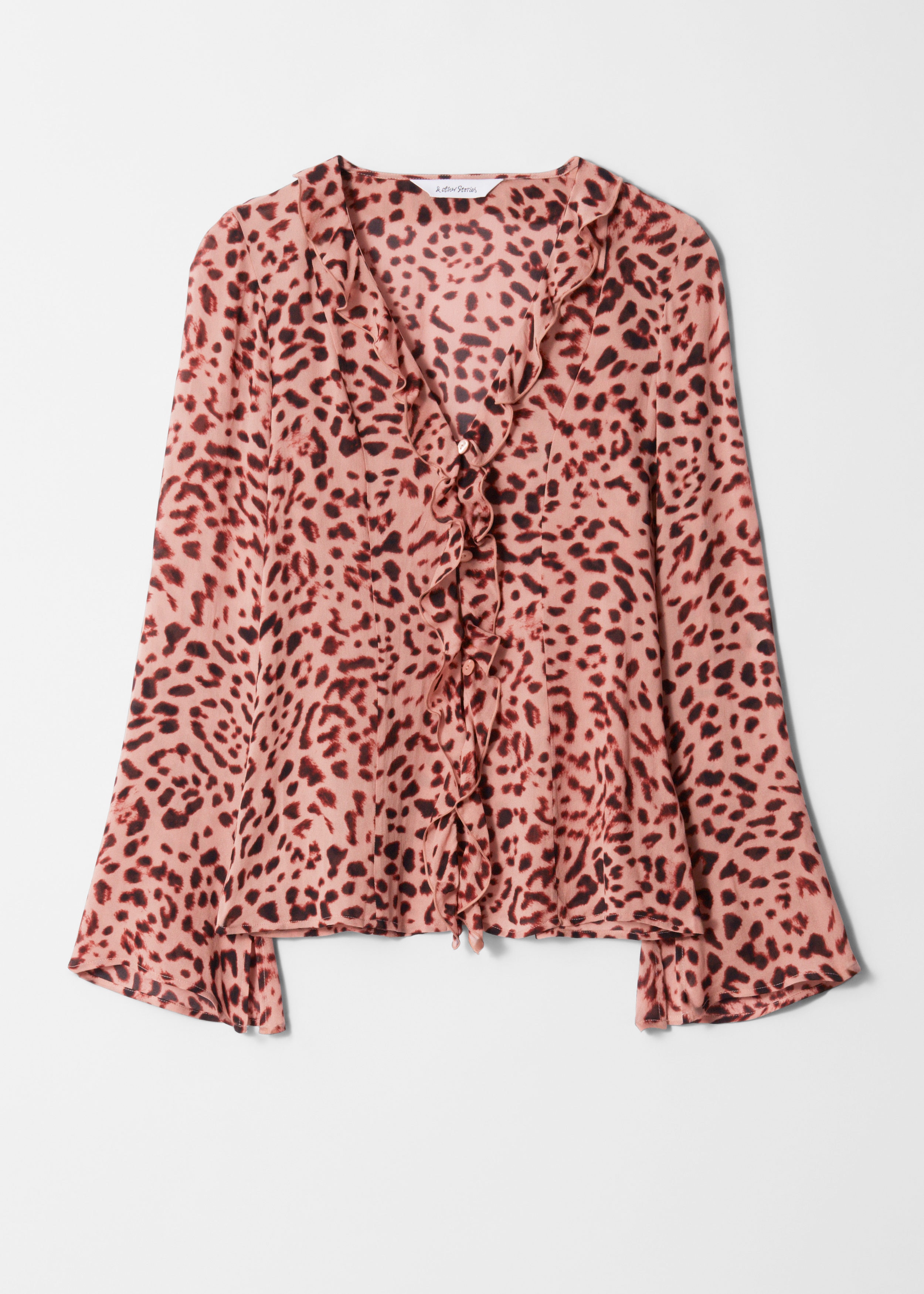 & Other Stories V-NECK RUFFLE BLOUSE