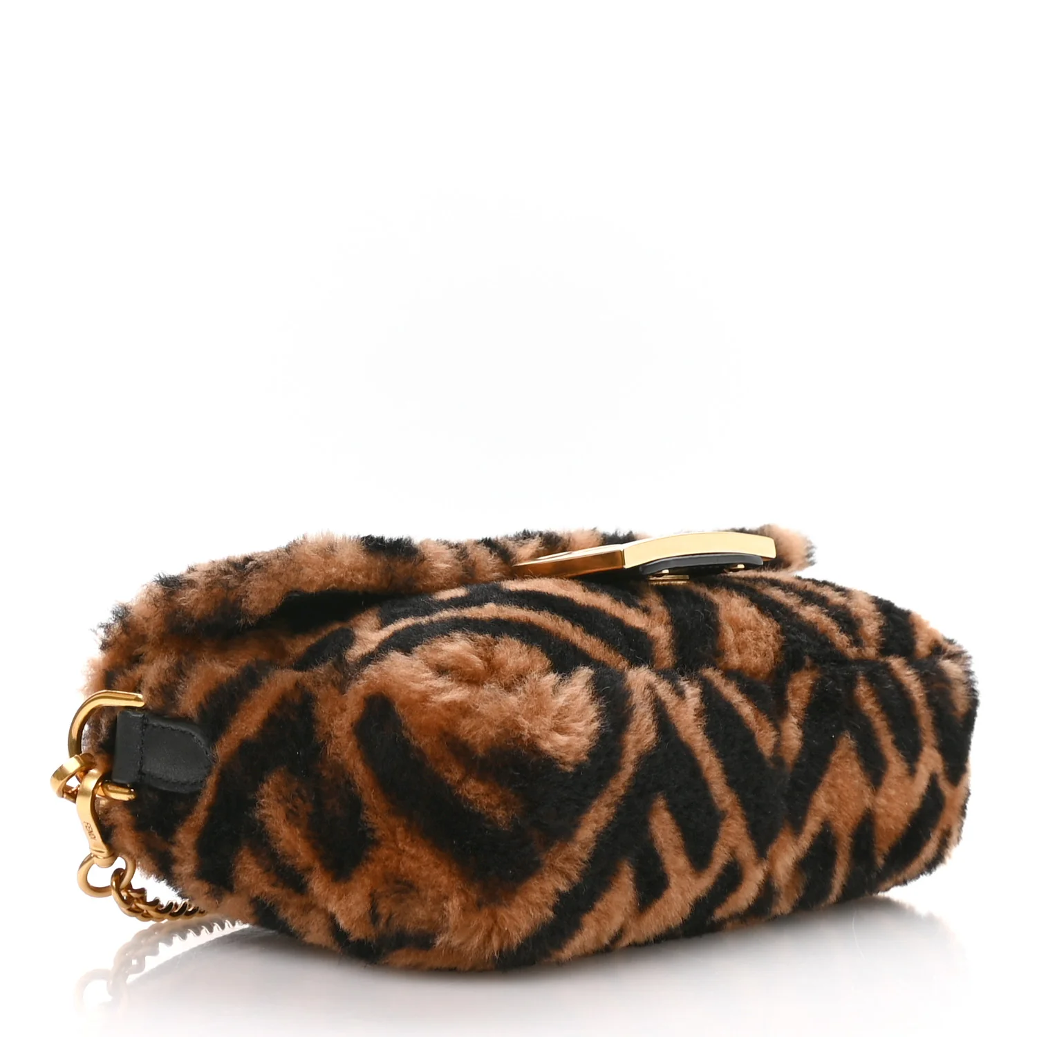 Shearling Vitello Dolce Macro FF 1974 Mini Tobacco Black - Top Club