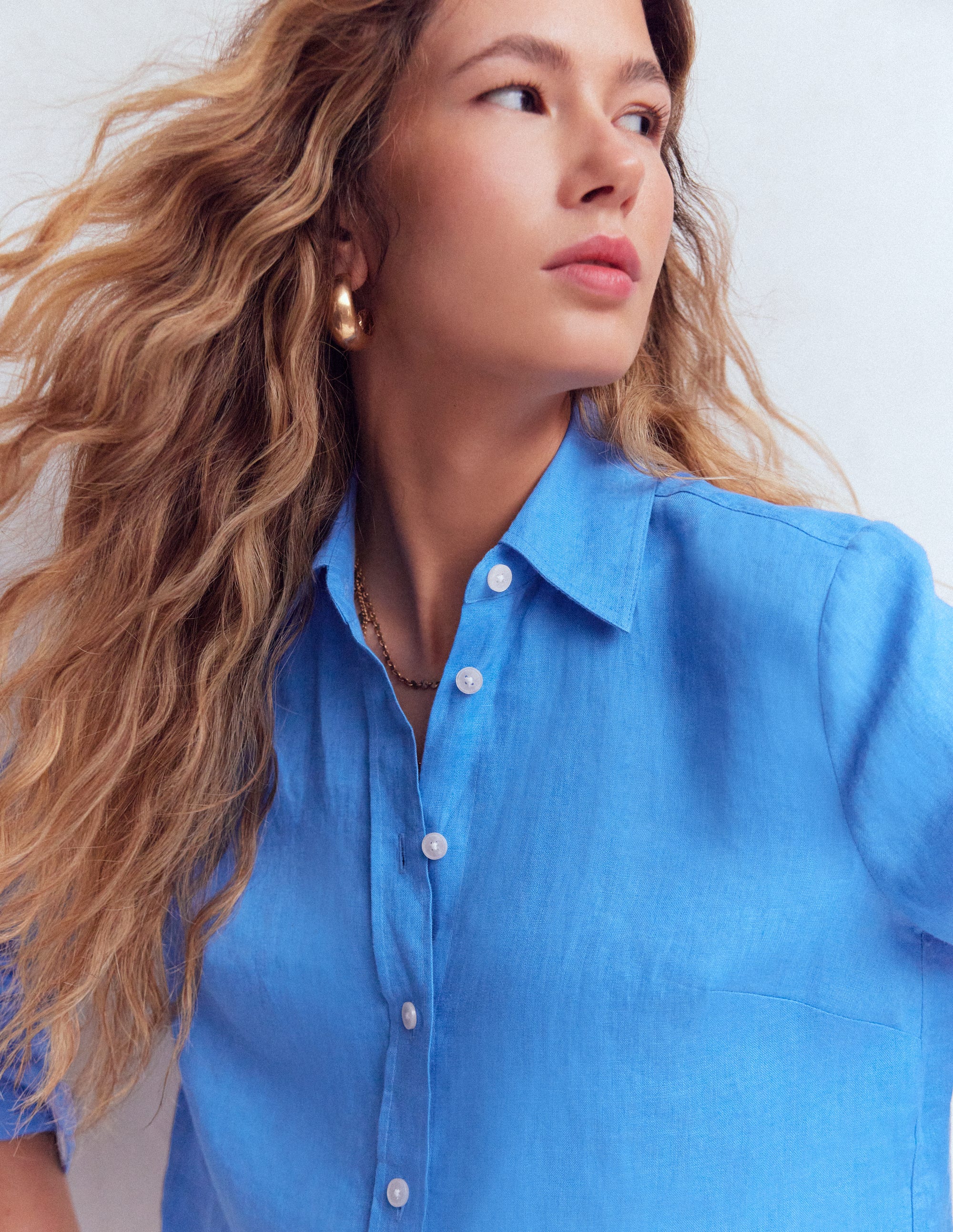 Sienna Leinenhemd-Blau