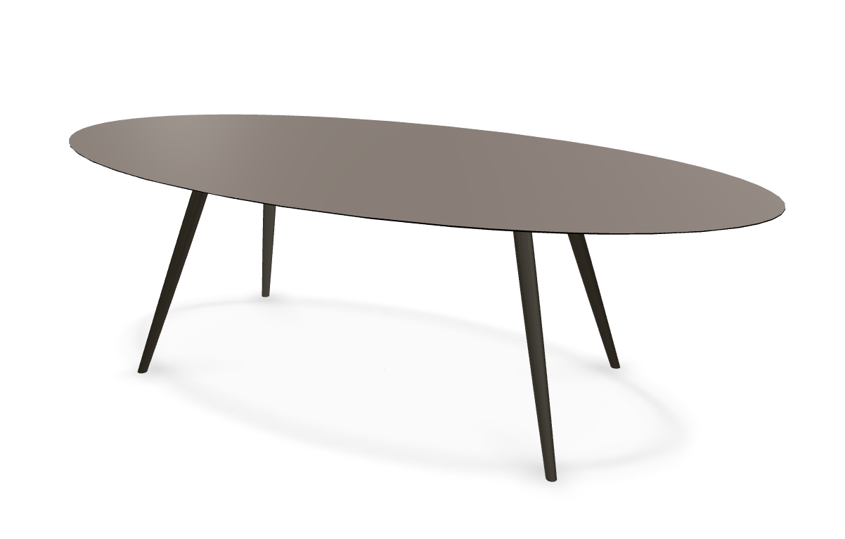 They & Me eettafel Joy – ovaal – HPL Congo 240 x 115 x 75 | HPL Congo | Verjongde Rand | Frame TM404 Marron