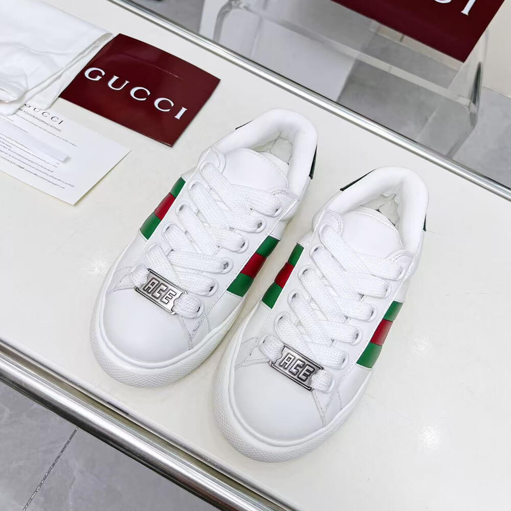 Gucci Ace Web Stripe leather sneakers - Top Club