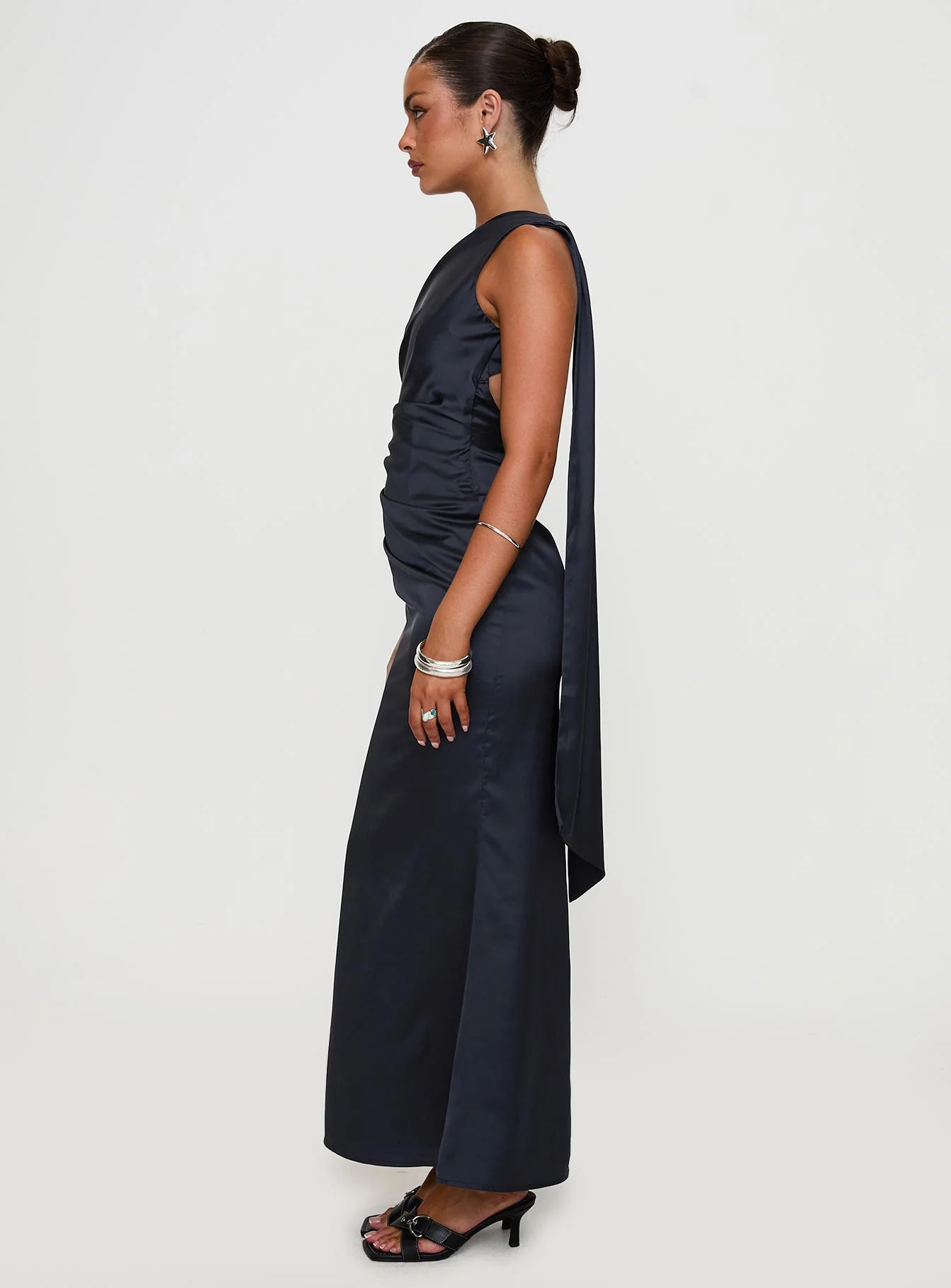 Dulcia One Shoulder Maxi Dress Blue