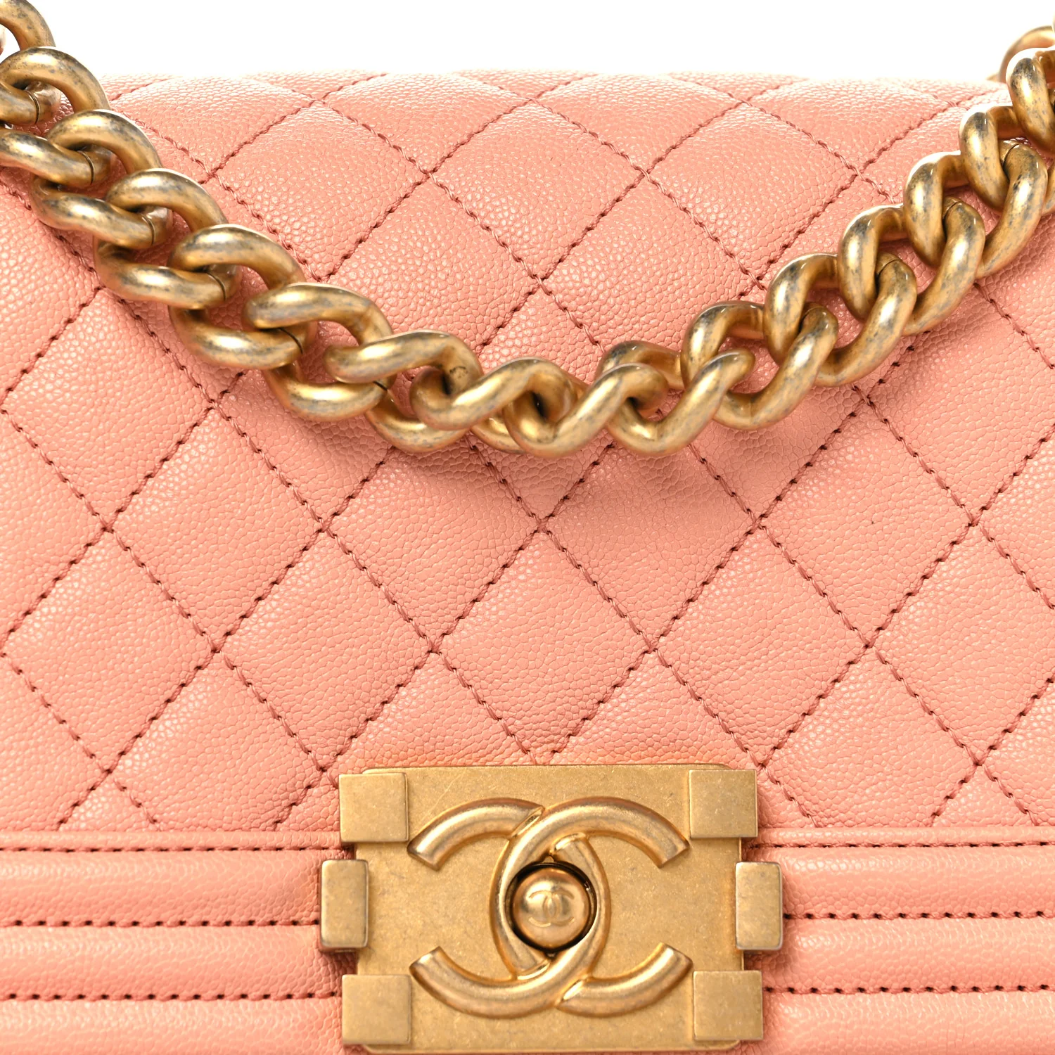 Caviar Quilted Small Boy Flap Light Pink - Top Club