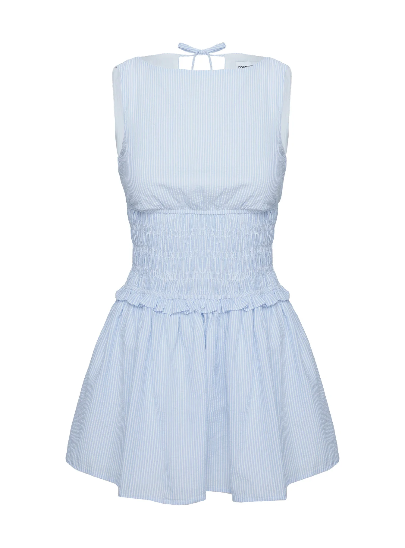 Yennifer Shirred Mini Dress Blue / White Petite