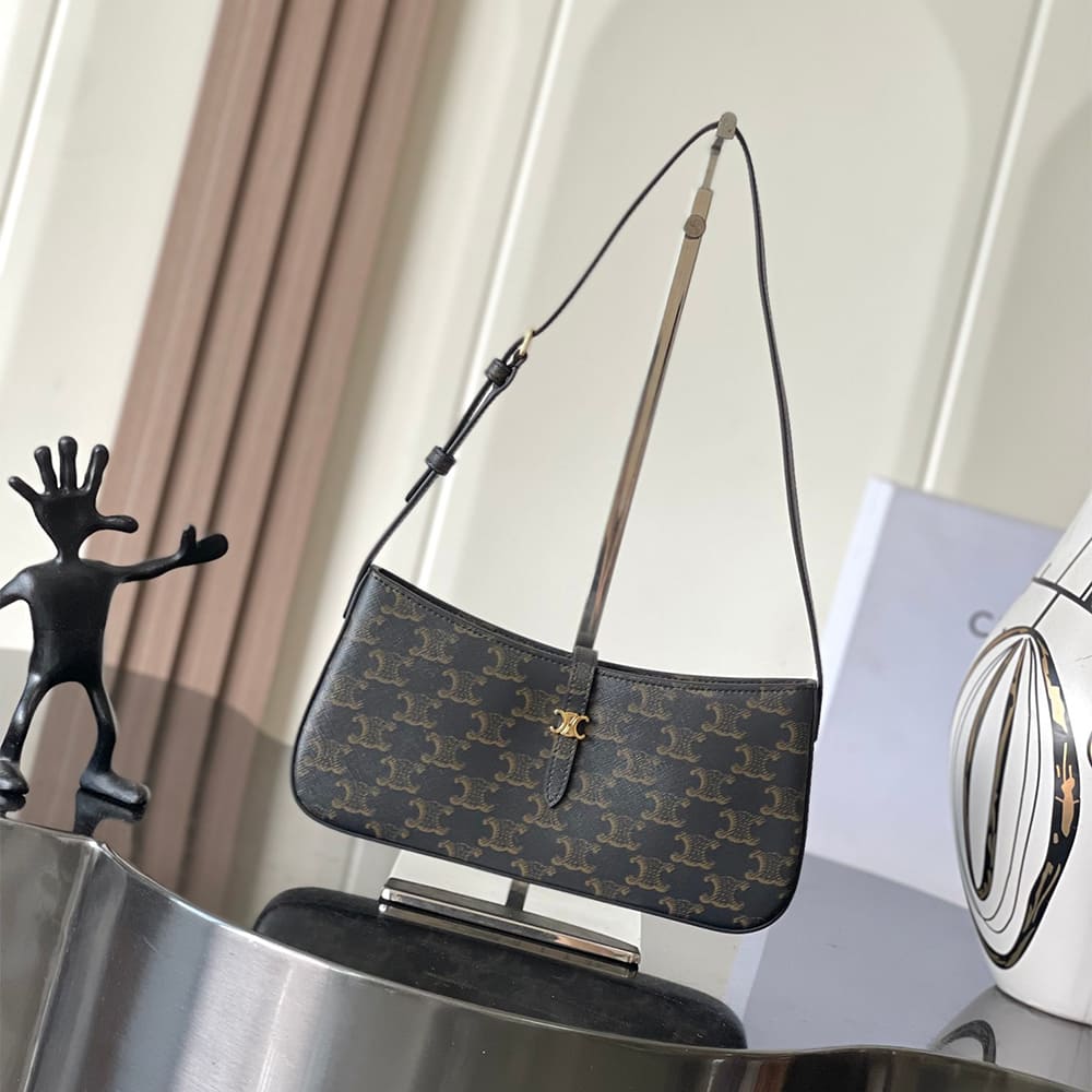 Celine TINA SHOULDER BAG IN Triomphe canvas
