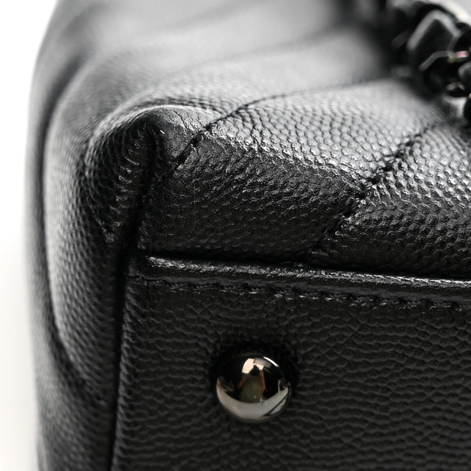 Caviar Chevron Quilted Small Coco Handle Flap So Black - Top Club