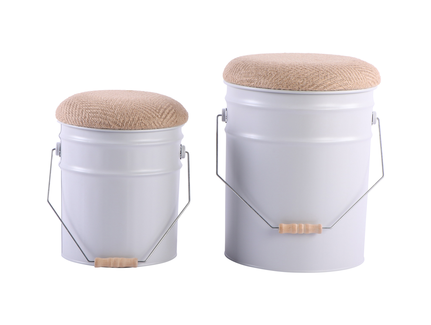 Poef Buckets (Set van 2) Poef Buckets - Wit
