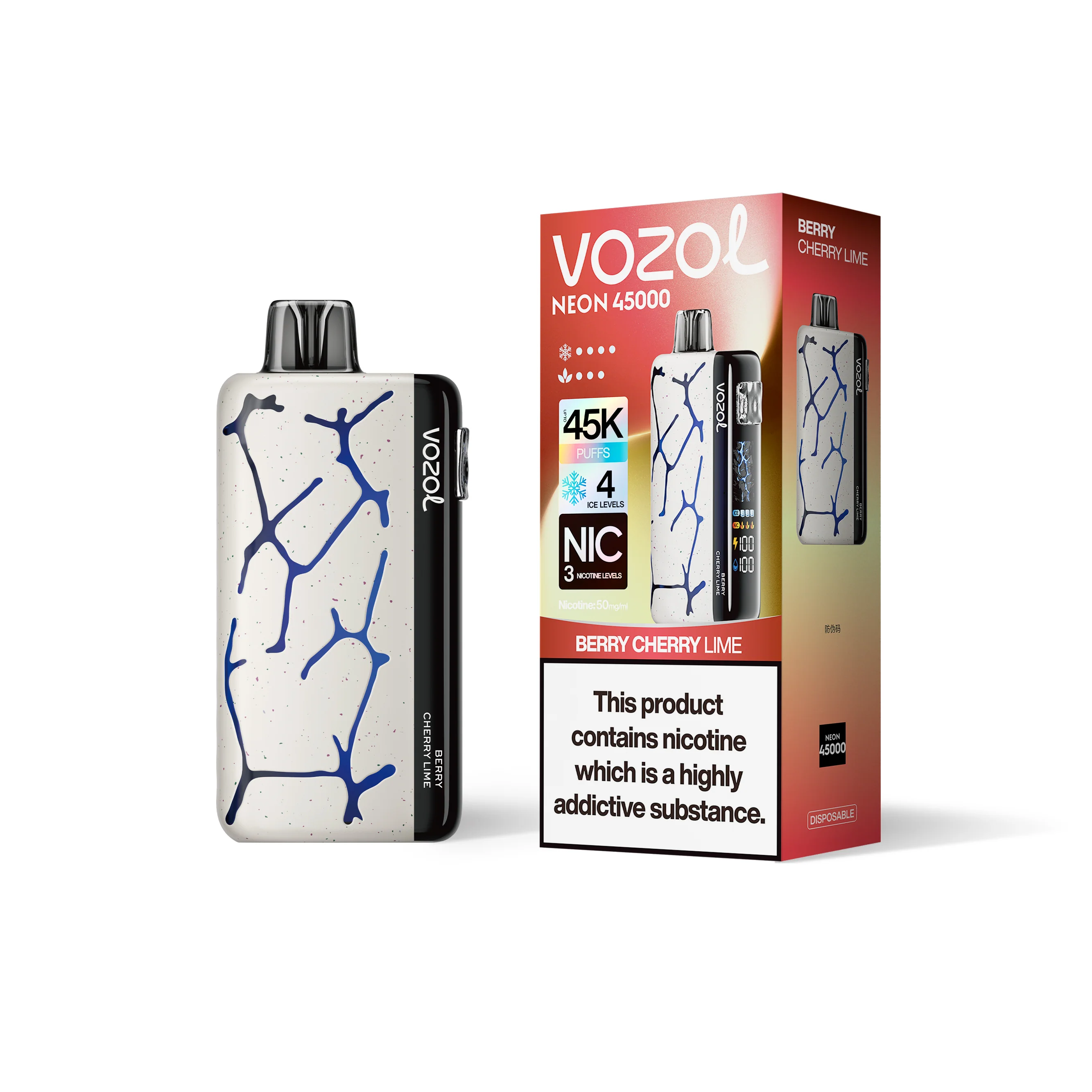 VOZOL NEON 45K jednorazowy e-papieros (wszystkie smaki)