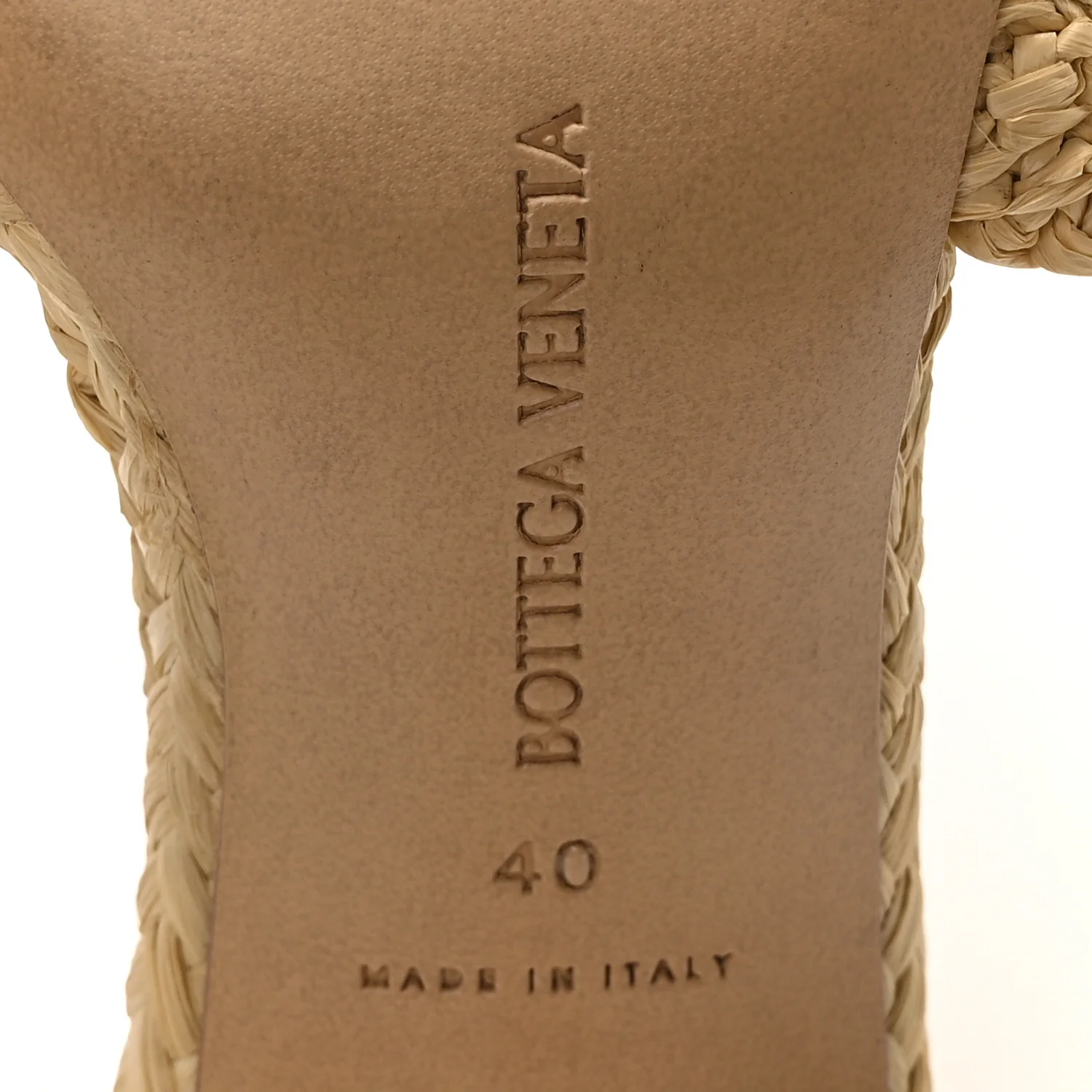 Raffia Intrecciato Lido Mule 90 Sandals 40 Cane Sugar - Top Club