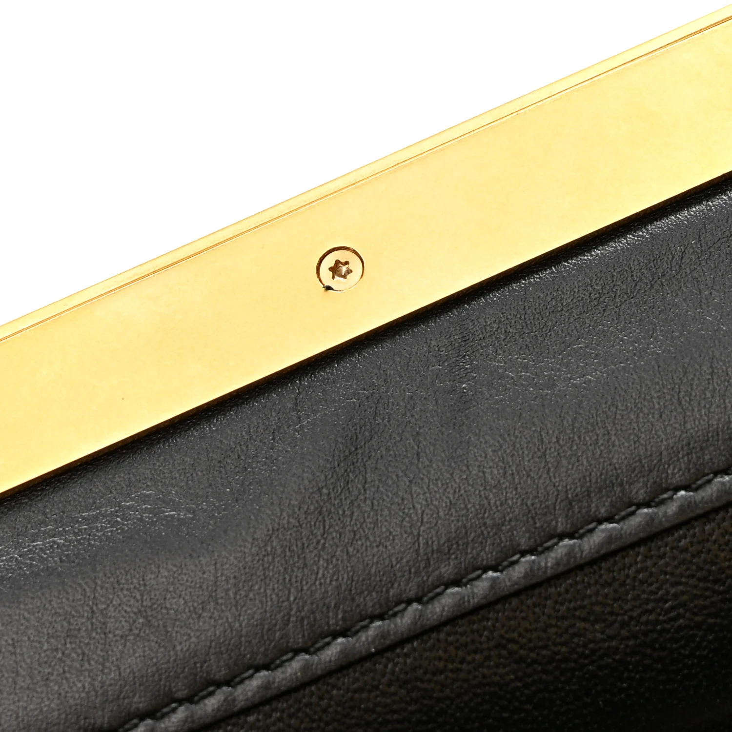 Smooth Calfskin Medium Clasp Shoulder Bag Black - Top Club