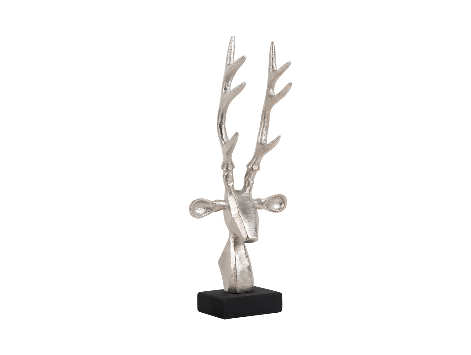 Statue Reindeer Head brushed silver