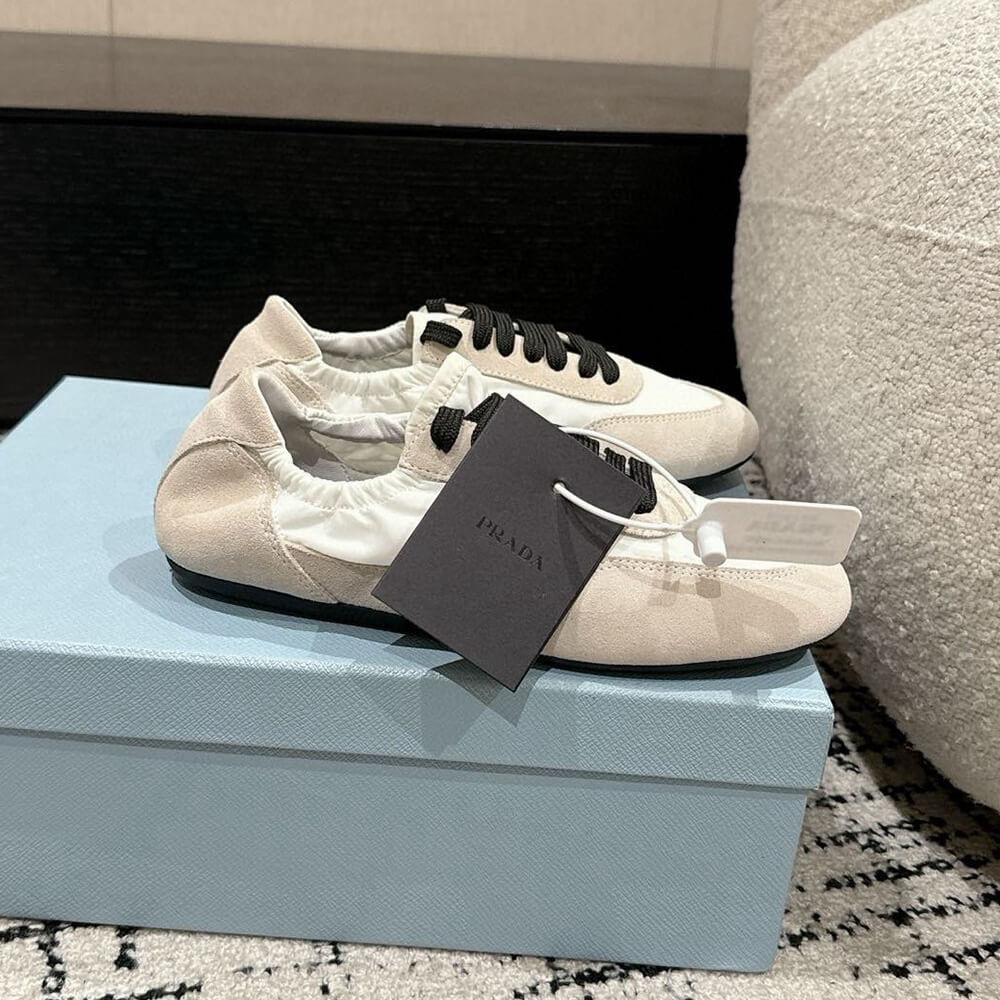 PRADA Collapse Re-Nylon and suede sneakers - Top Club