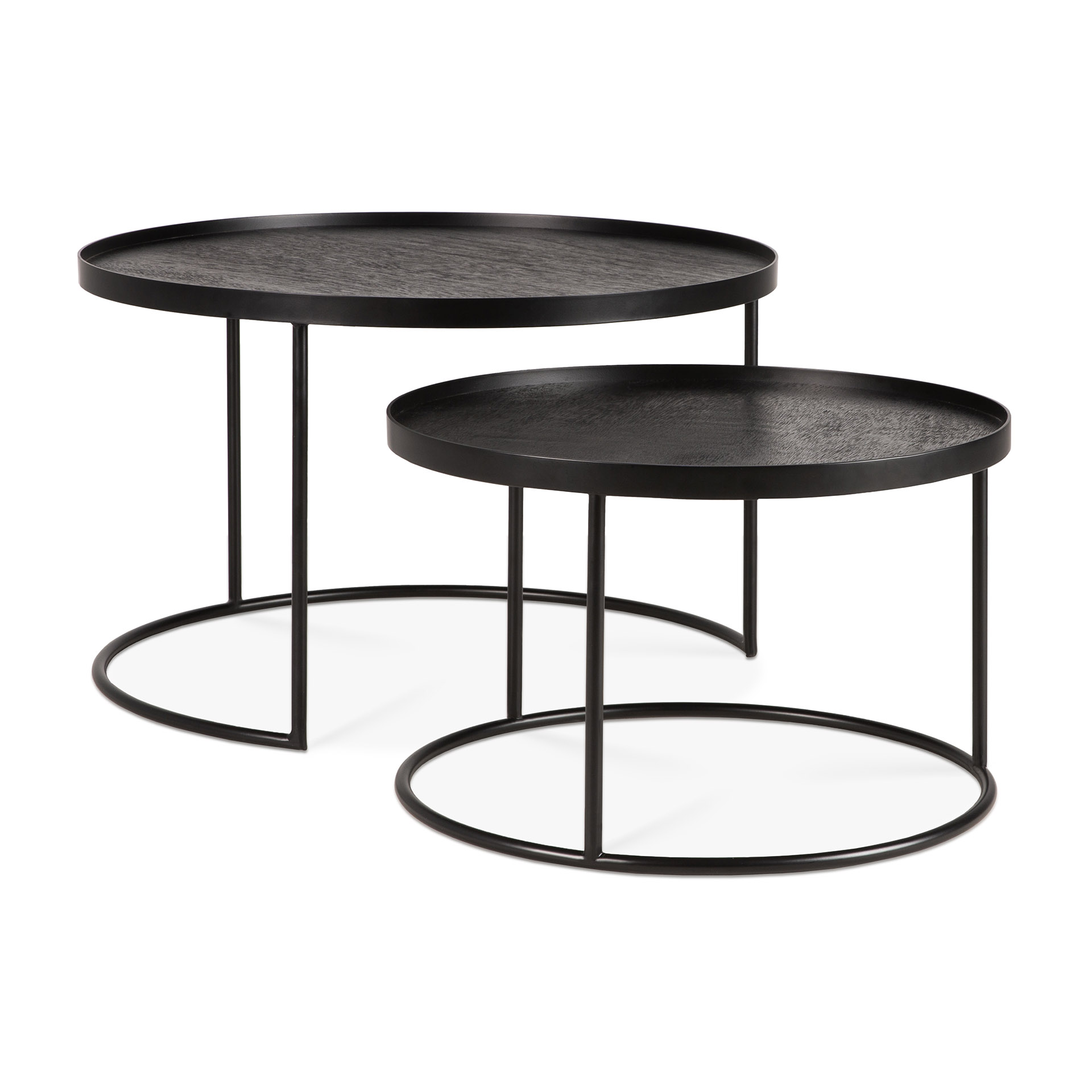 Round tray coffee table - set van 2 - small