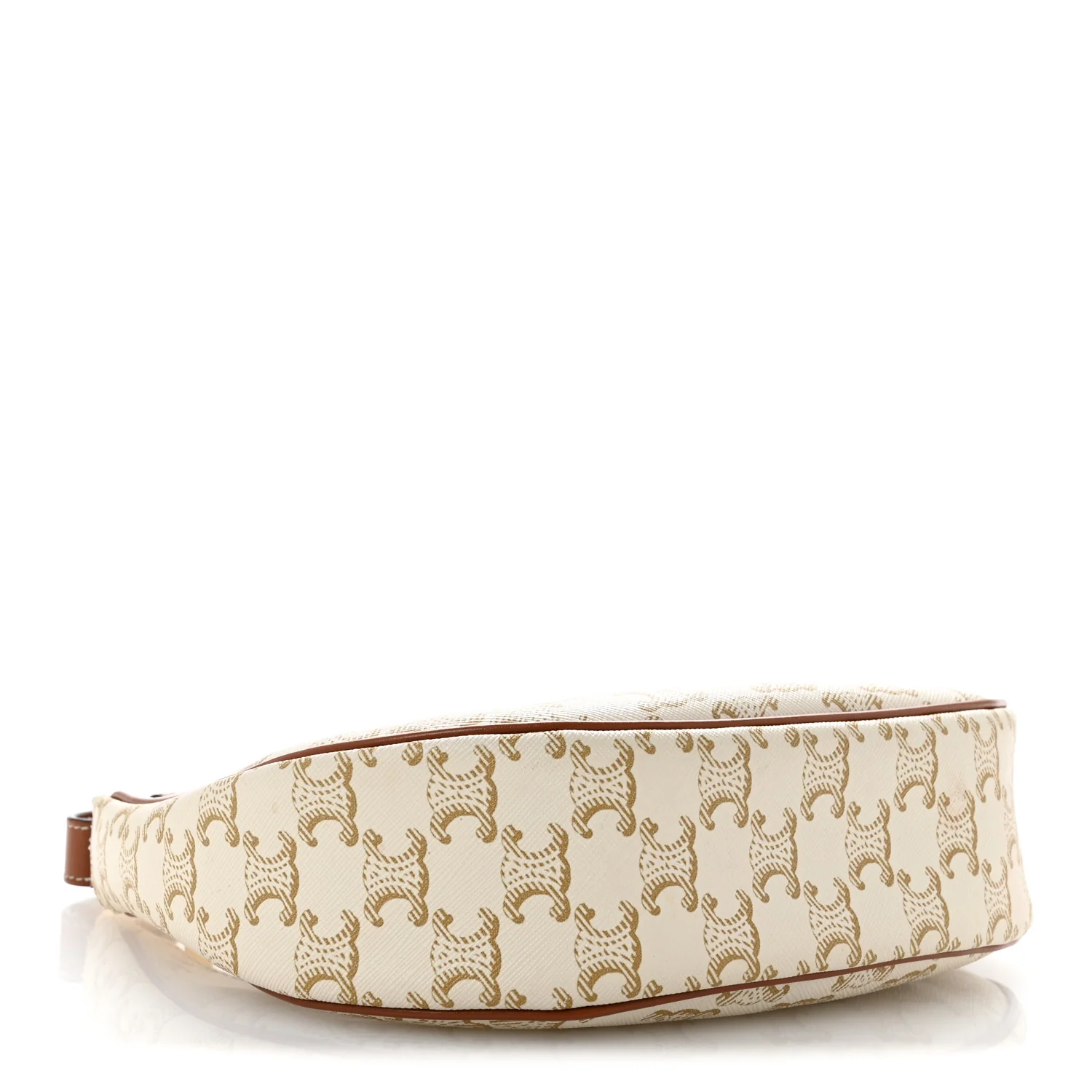 Canvas Calfskin Ava Triomphe Shoulder Bag White - Top Club