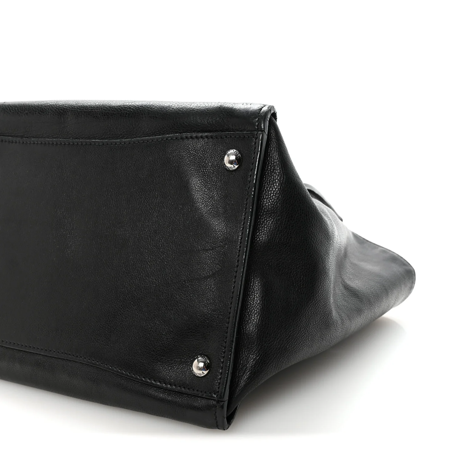 Glace Calf Twin Pocket Tote Black - Top Club