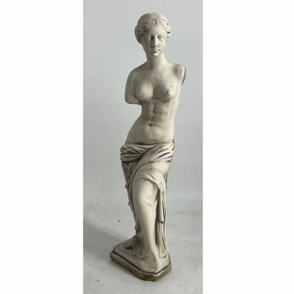 Art Nouveau Garden Decoration Concrete Sculpture Woman Gray H. 73 cm