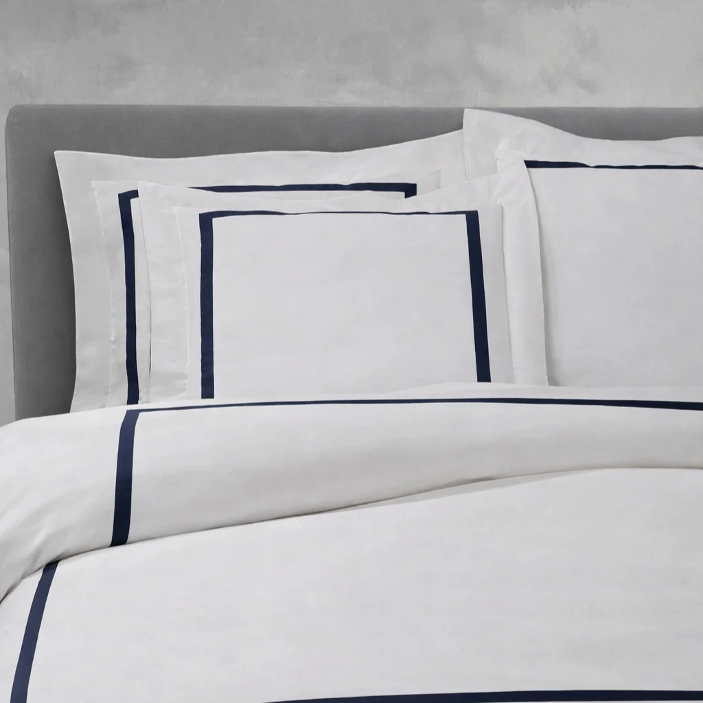 Copripiumino Con Federe In Percalle Ritz 255X205 Blu Mirabello Brera